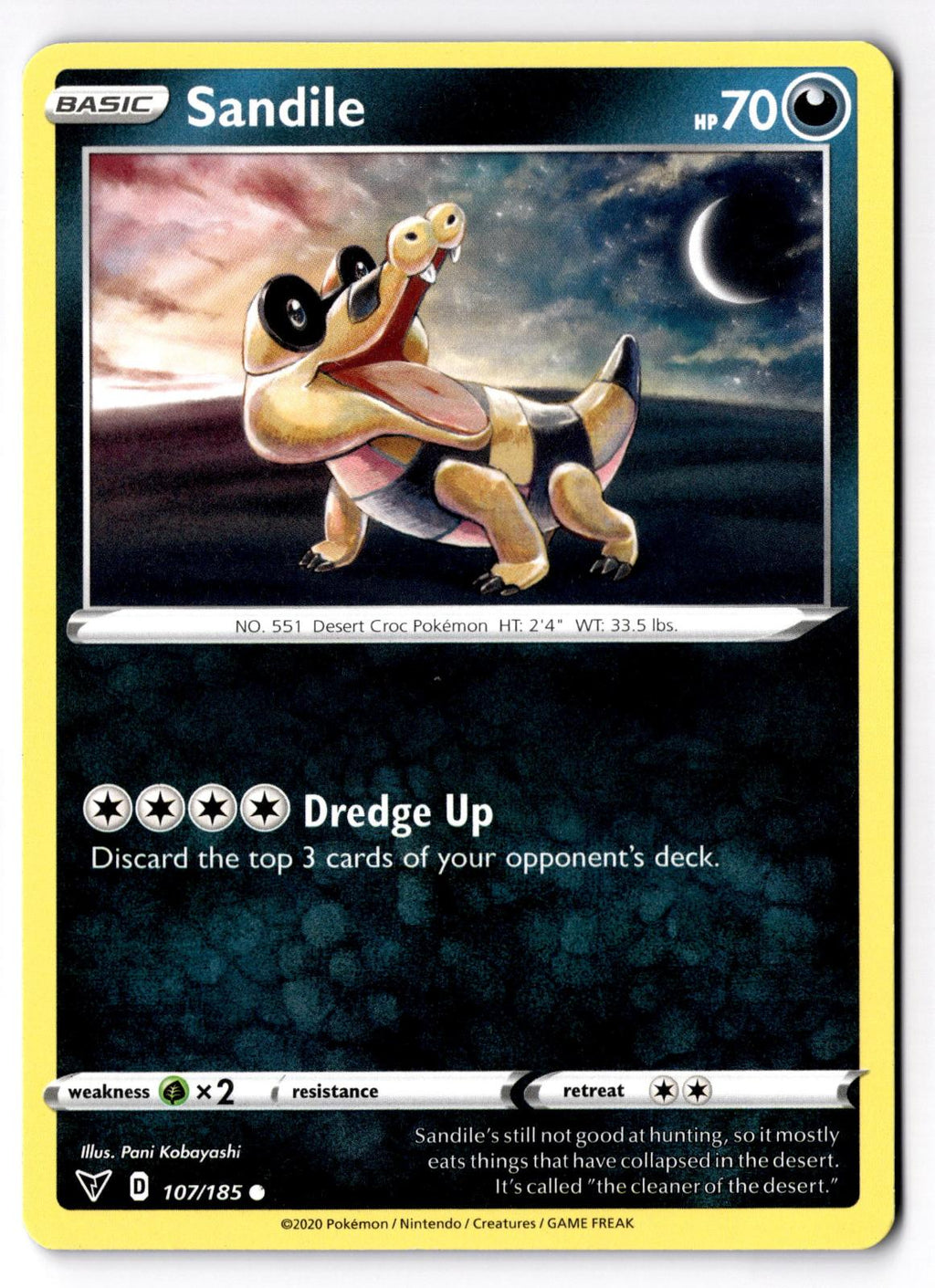 Sandile 107/185 Common Vivid Voltage Pokemon Lightly Played