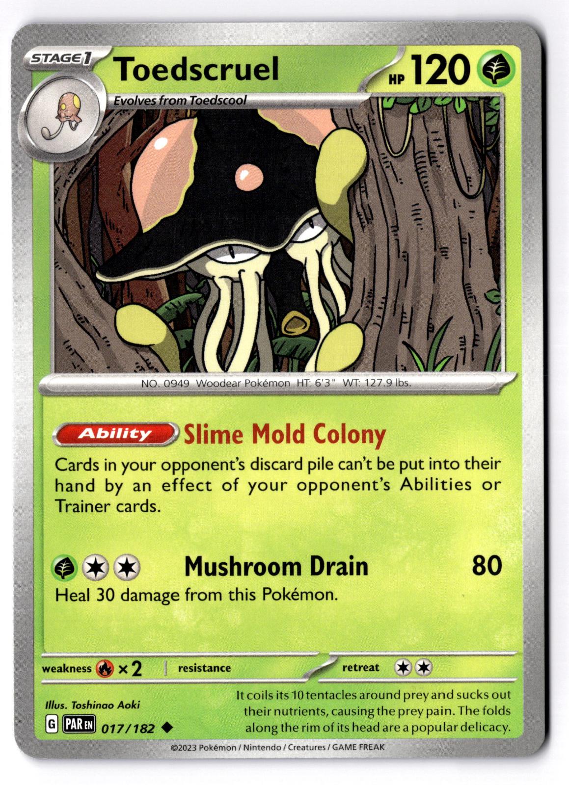Toedscruel 017/182 Uncommon Paradox Rift Pokemon Near Mint