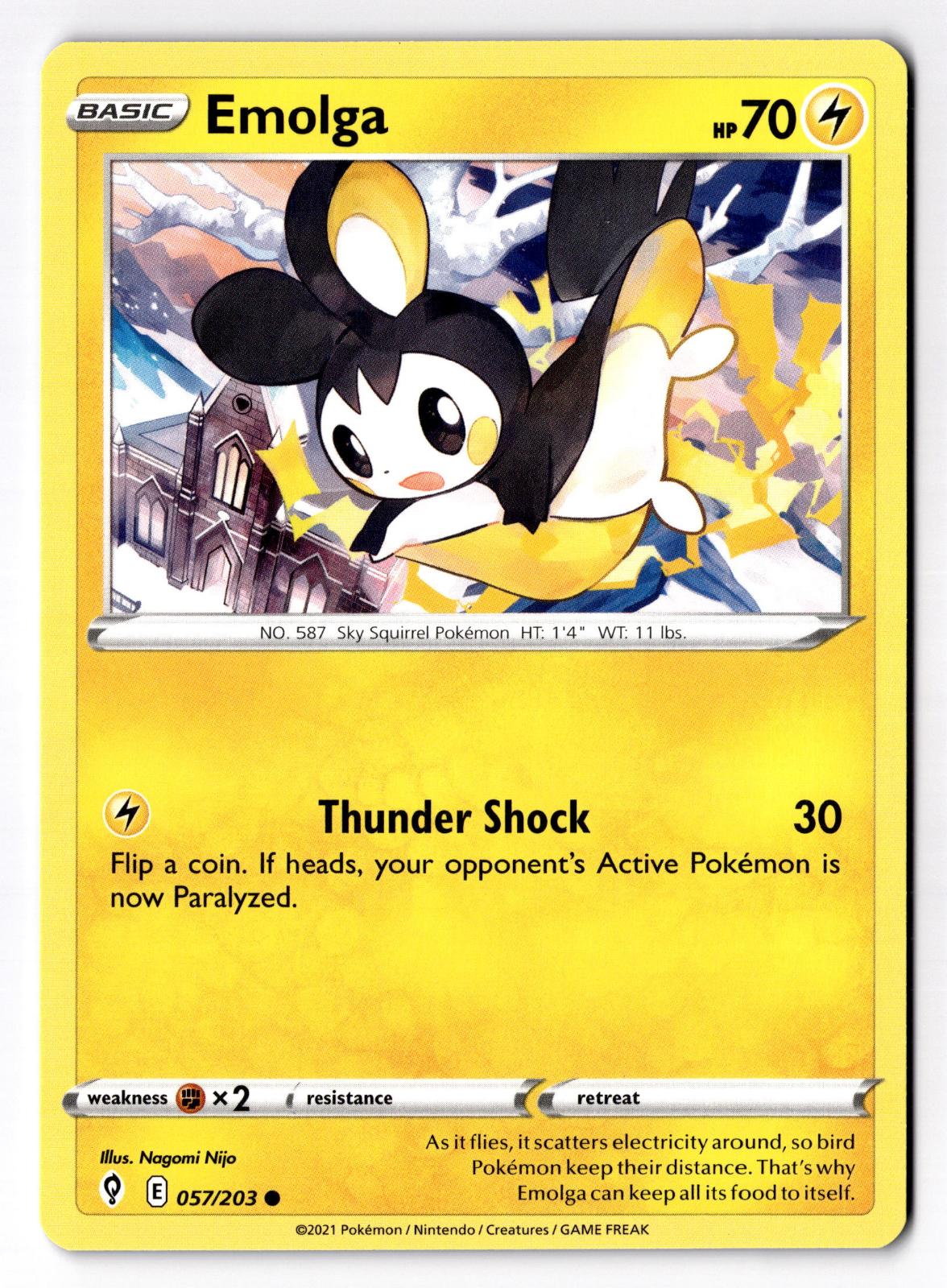 Emolga 057/203 Common Evolving Skies Pokemon Near Mint