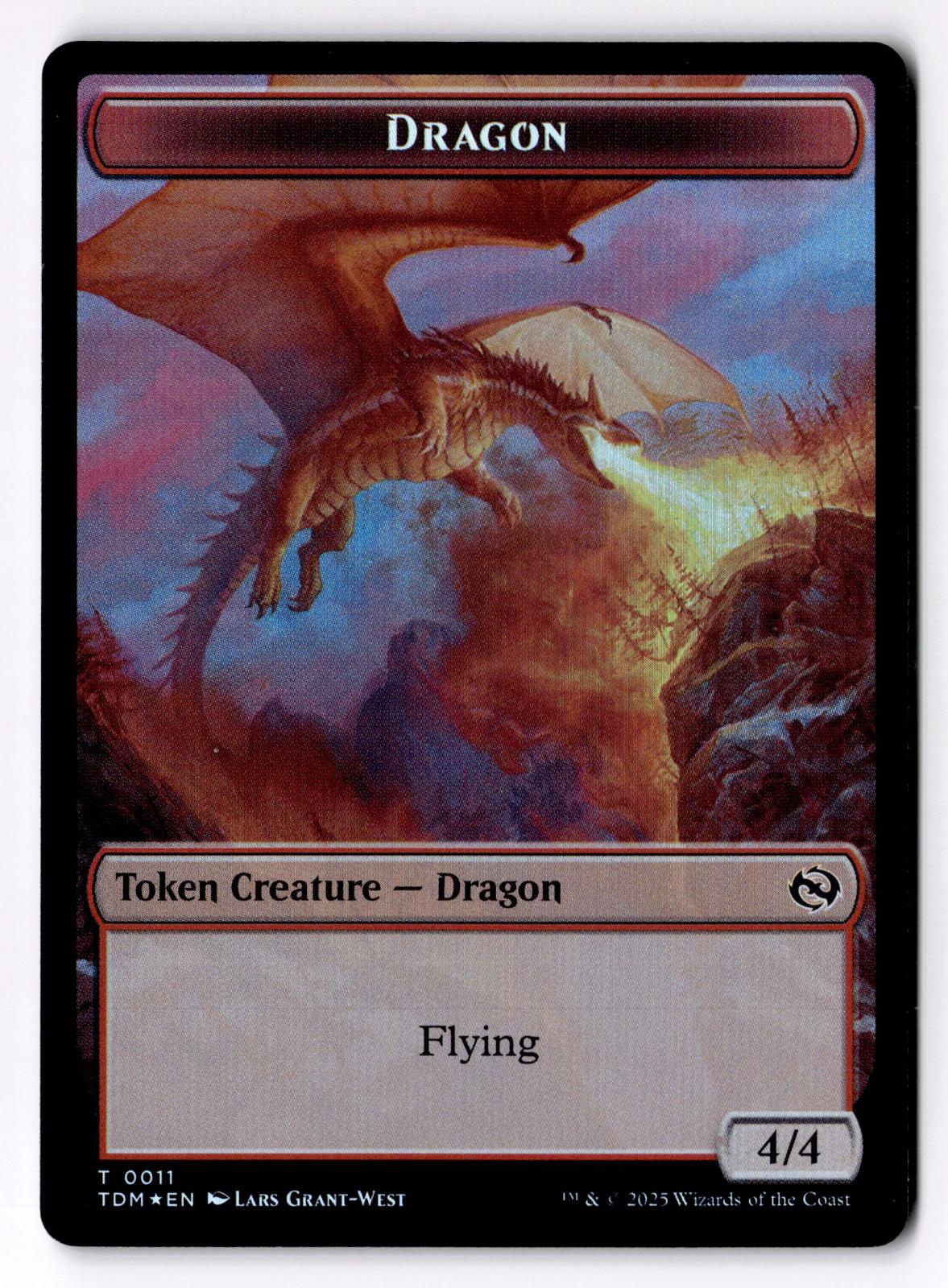 Dragon // Warrior Double-Sided Token 11 // 13 Magic: The Gathering Foil LP