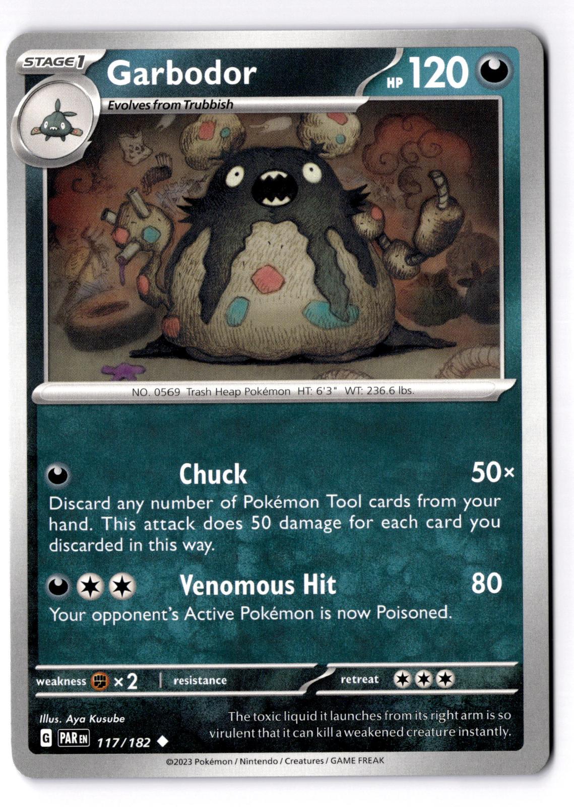 Garbodor 117/182 Uncommon Paradox Rift Pokemon Near Mint