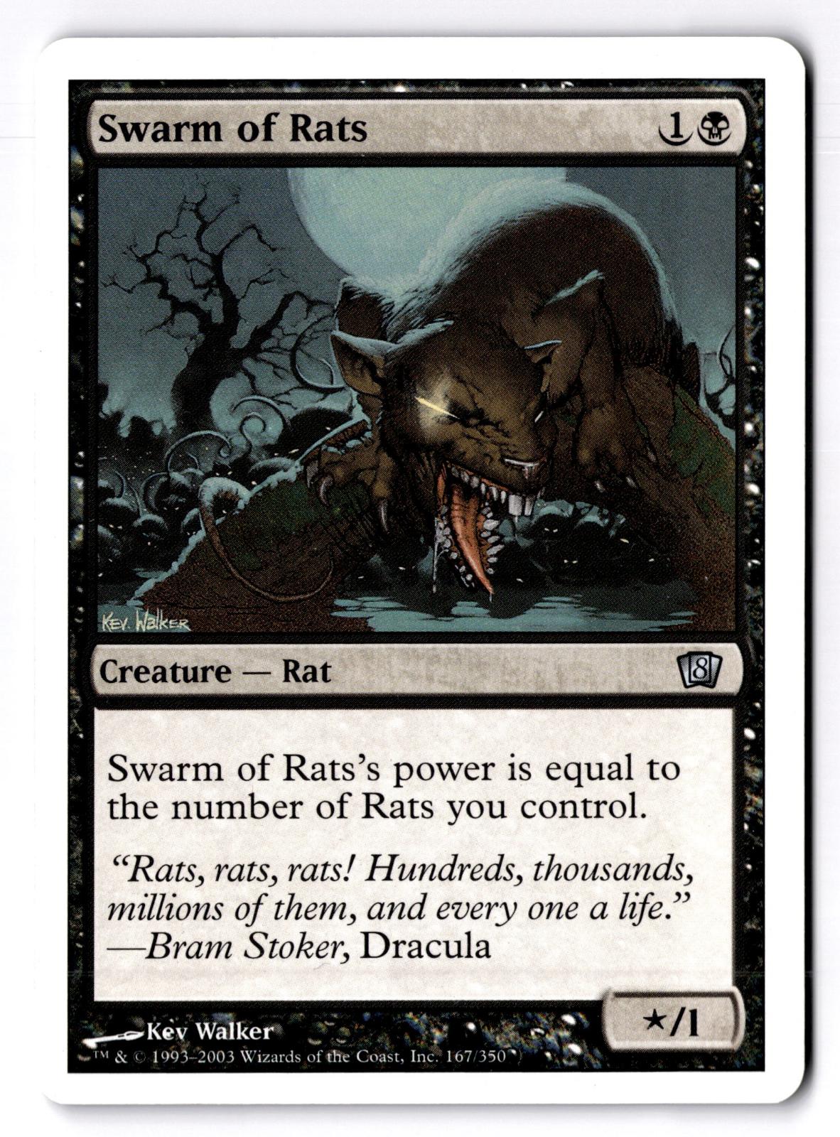 Swarm of Rats 167 Uncommon 8th Edition Magic: The Gathering Moderately Played