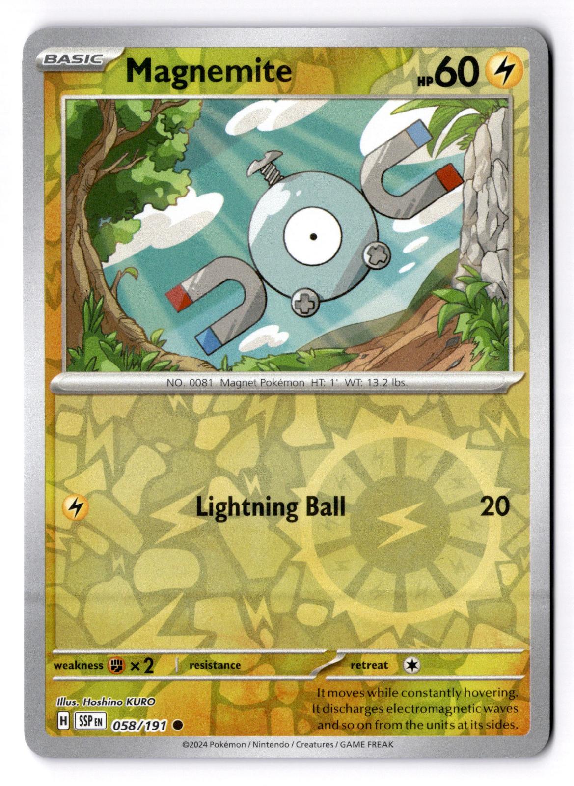 Magnemite 058/191 Common Surging Sparks Pokemon Reverse Holo Near Mint