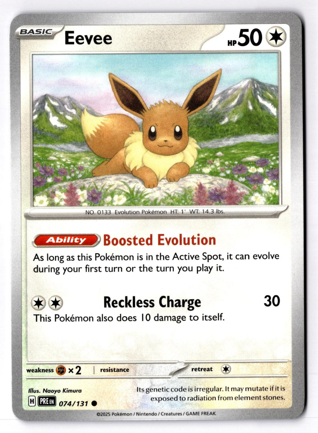 Eevee 074/131 Common Prismatic Evolutions Pokemon Near Mint