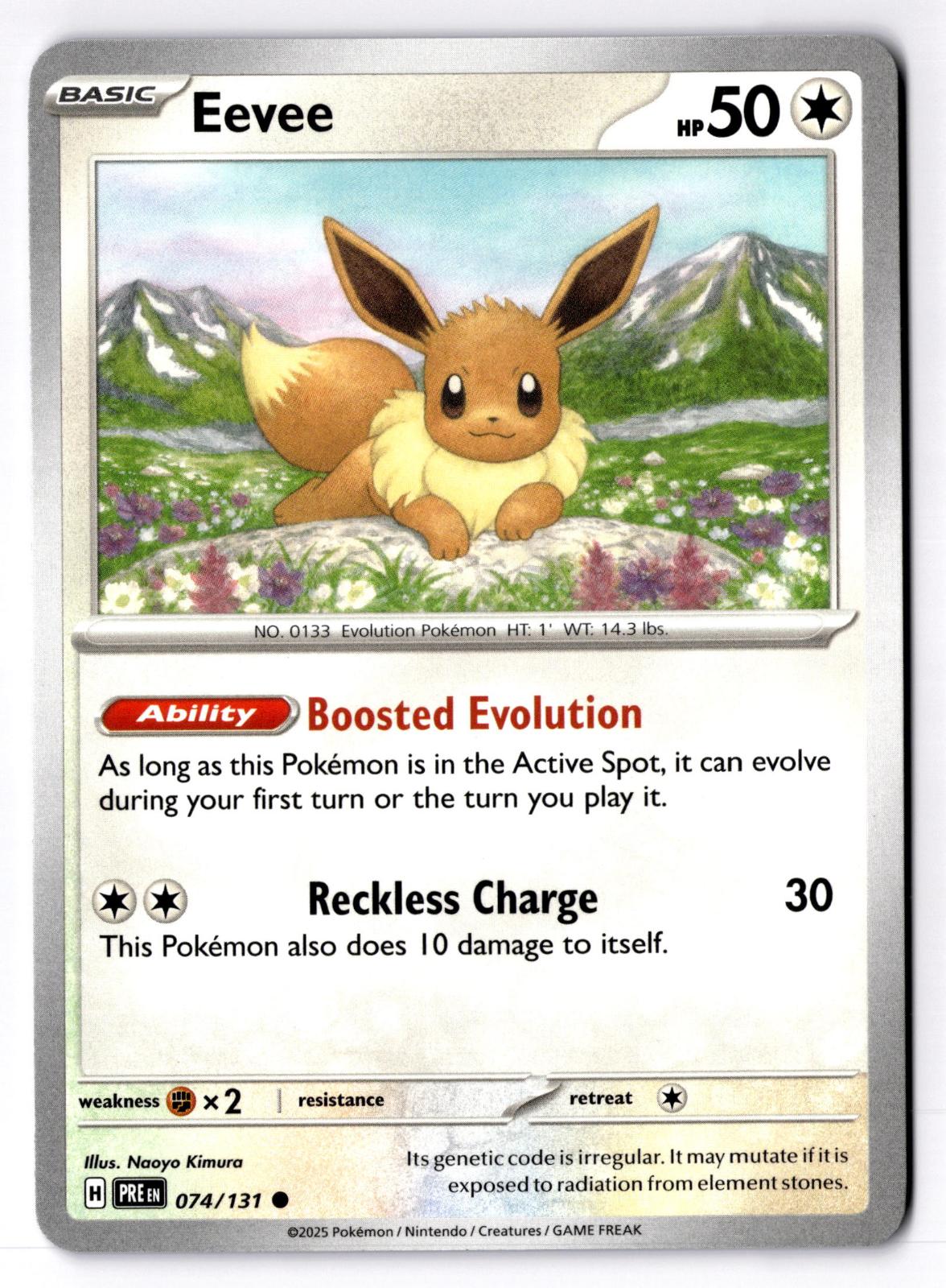 Eevee 074/131 Common Prismatic Evolutions Pokemon Near Mint
