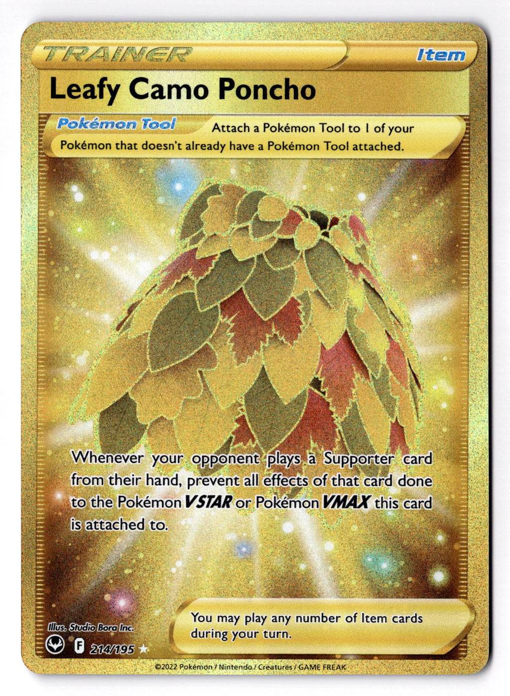 Leafy Camo Poncho 214/195 Secret Rare Silver Tempest Pokemon Holo Near Mint