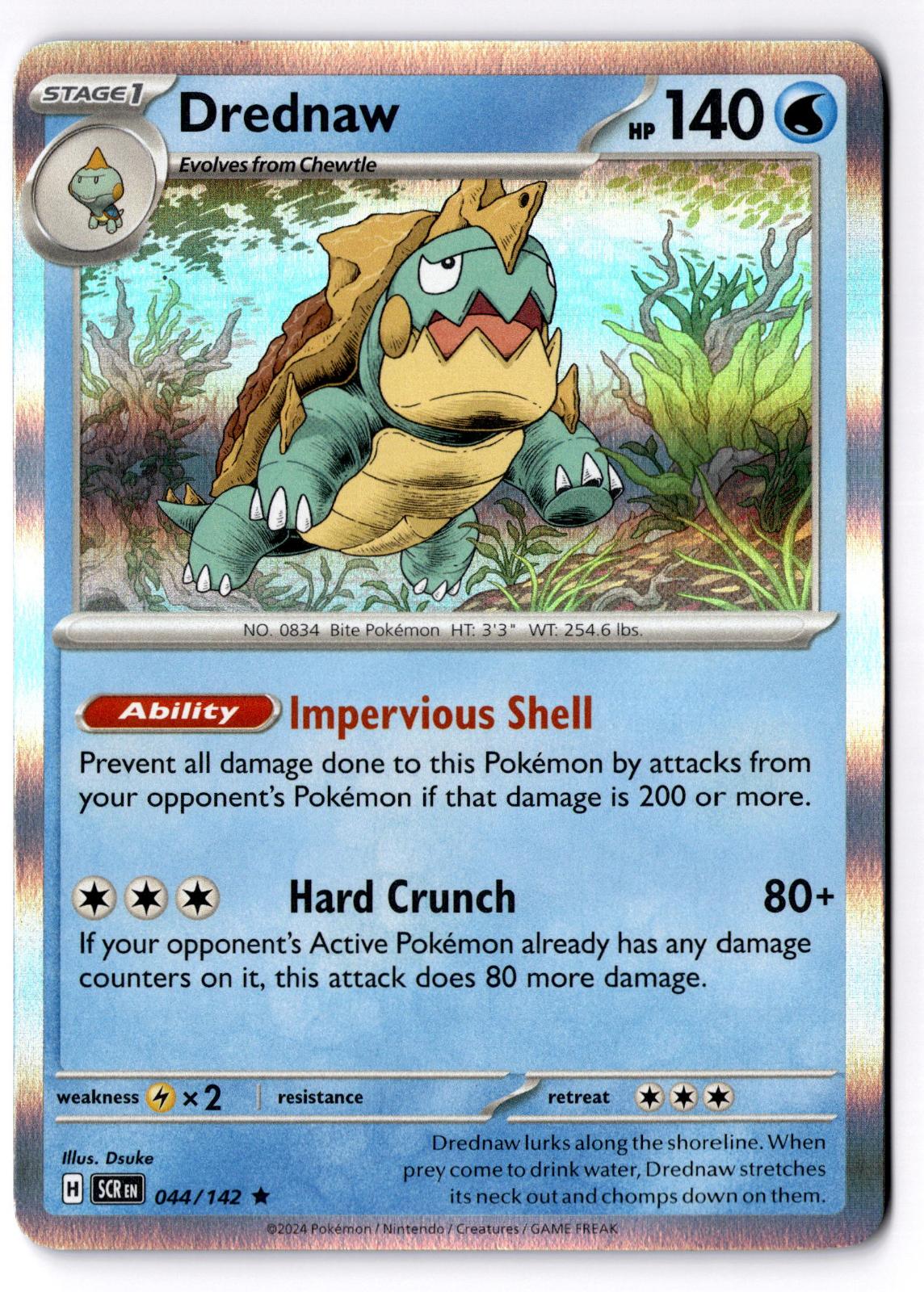 Drednaw 044/142 Rare Stellar Crown Pokemon Holo Near Mint