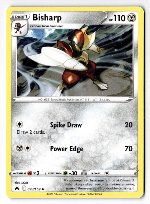 Bisharp 093/159 Uncommon Crown Zenith Pokemon Near Mint