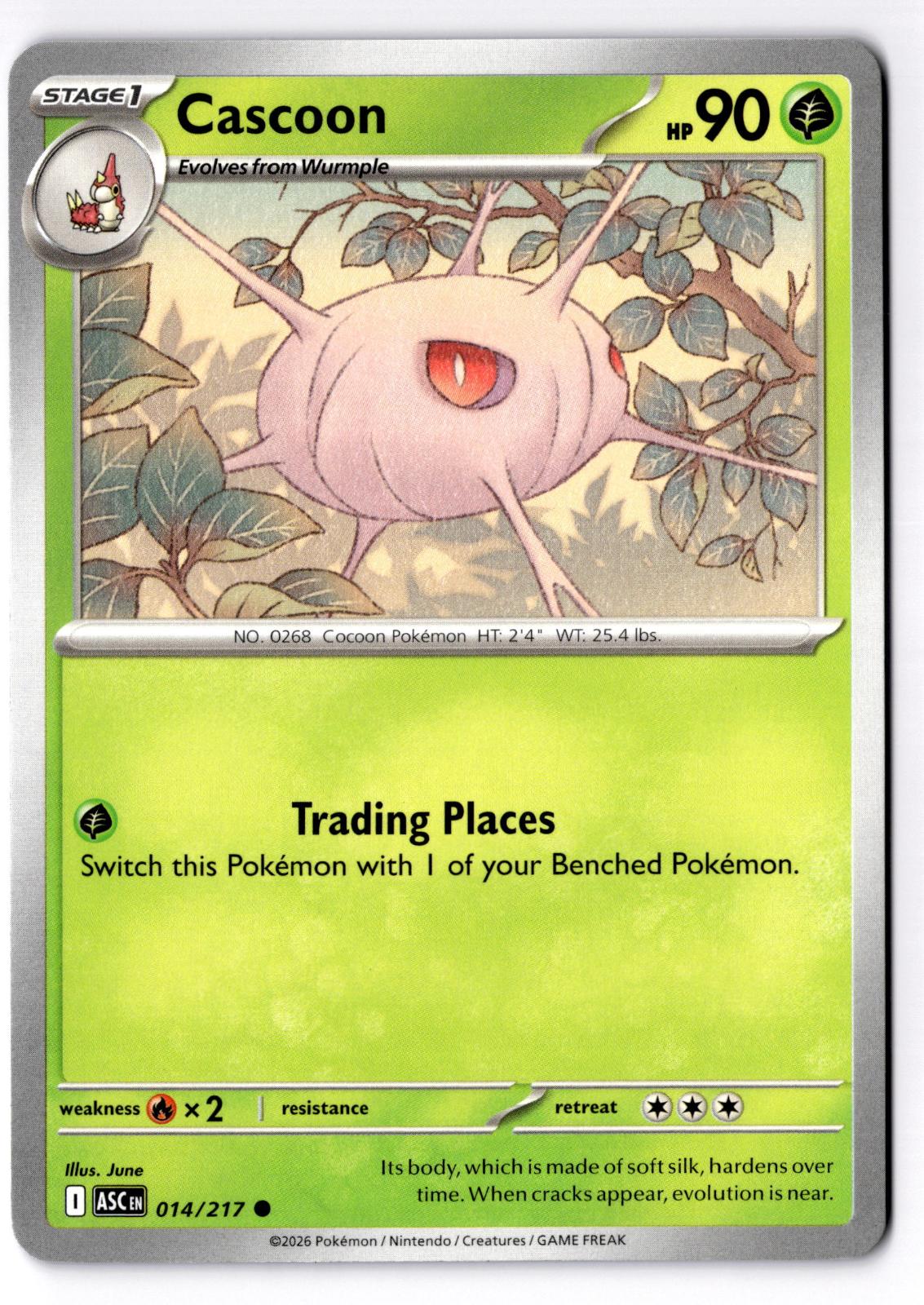 Cascoon 014/217 Common Ascended Heroes Pokemon Near Mint