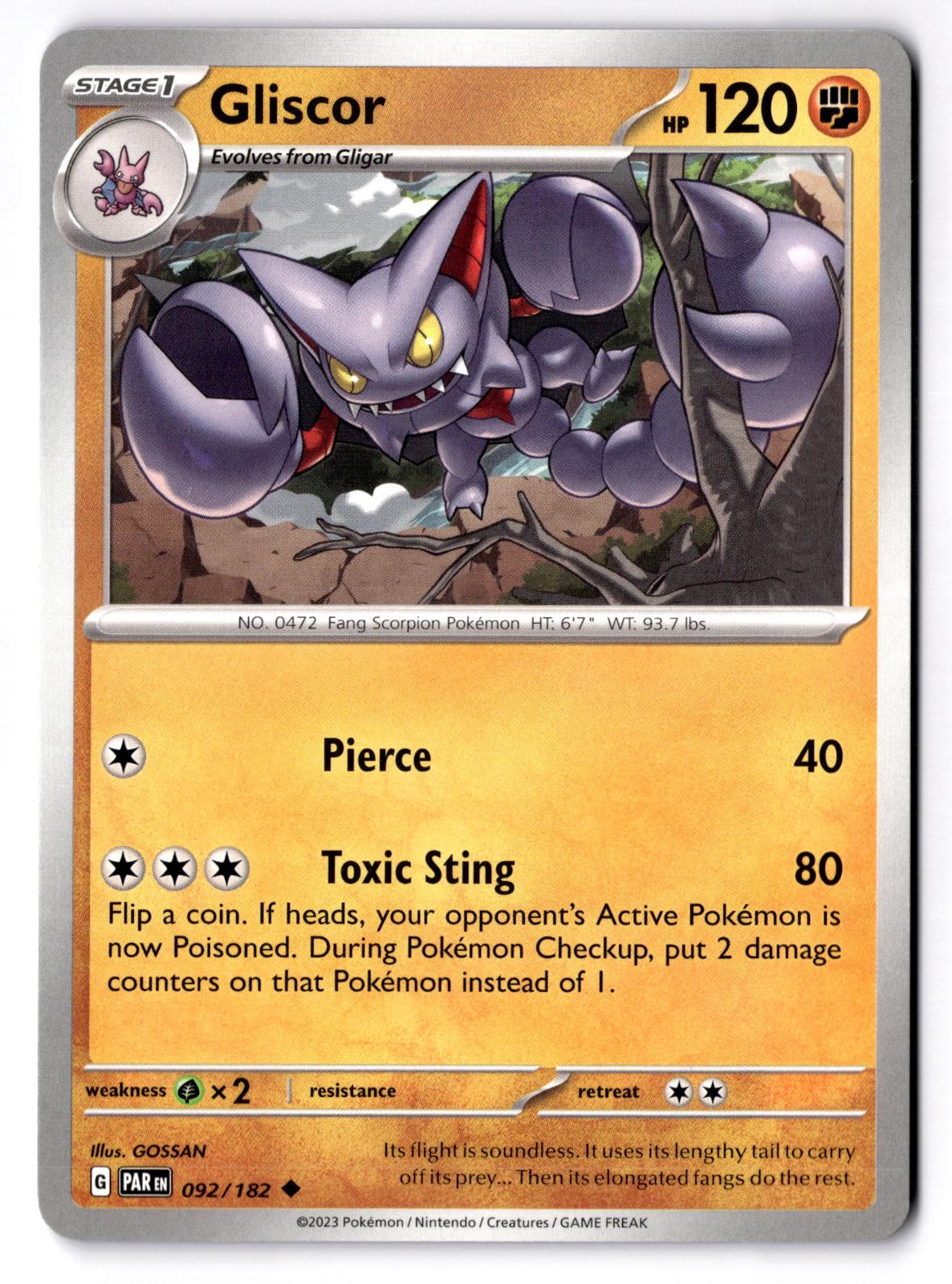 Gliscor 092/182 Uncommon Paradox Rift Pokemon Near Mint