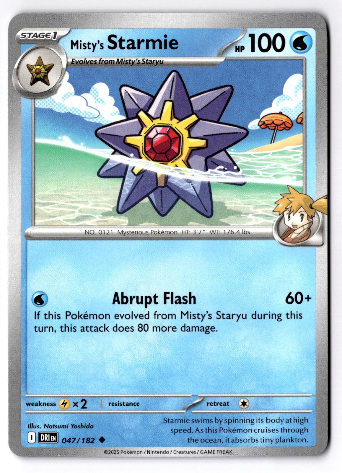 Misty's Starmie 047/182 Uncommon Destined Rivals Pokemon Near Mint
