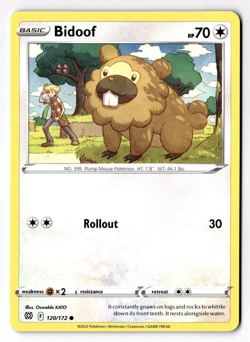 Bidoof 120/172 Common Brilliant Stars Pokemon Lightly Played