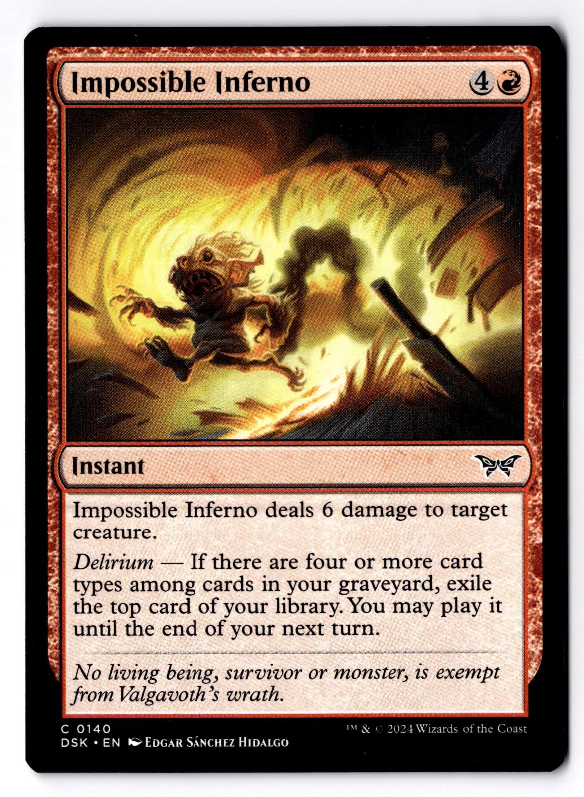 Impossible Inferno 140 Common Duskmourn: House of Horror Magic: The Gathering LP