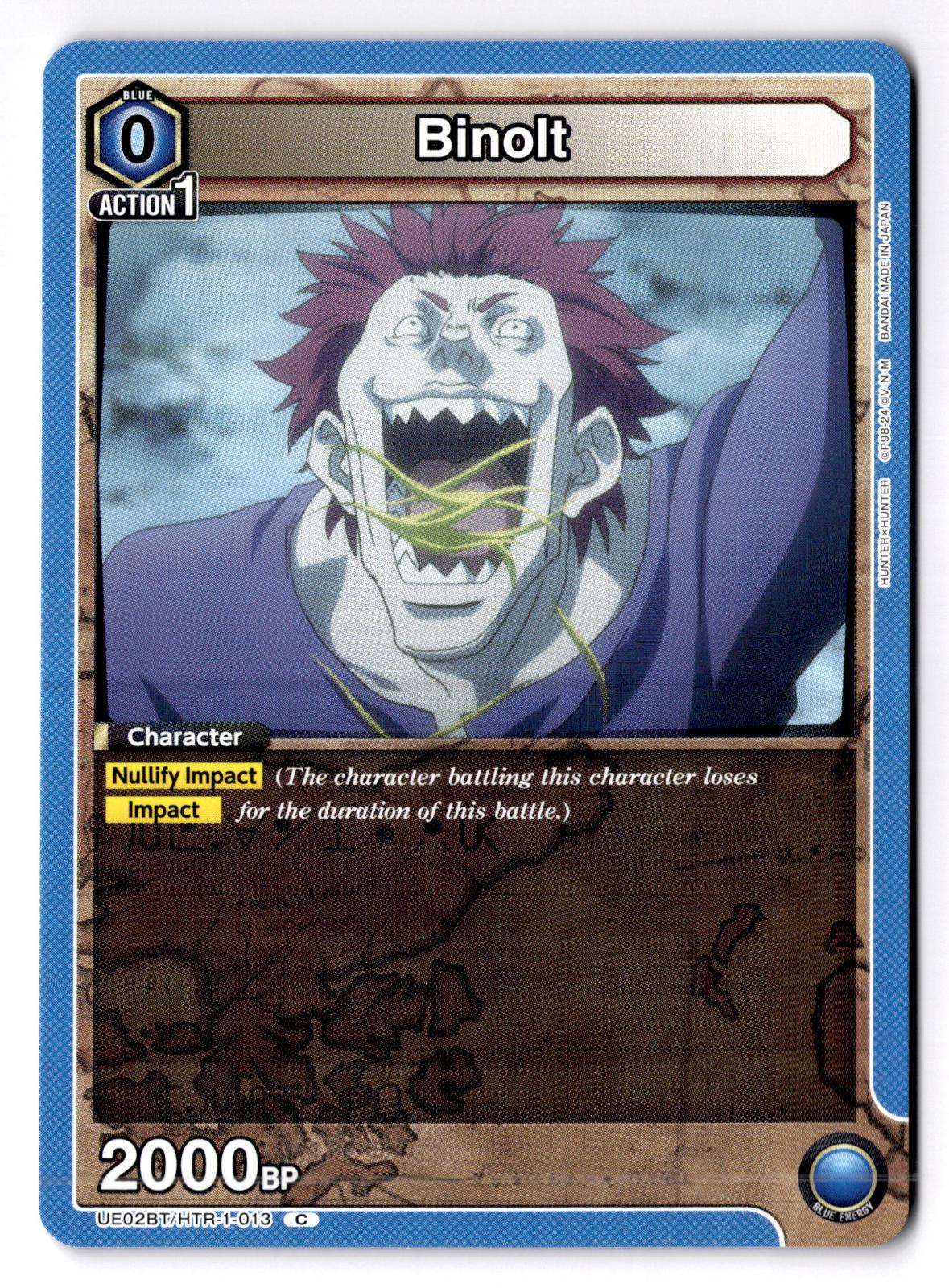 Binolt UE02BT/HTR-1-013 C UE02BT: HUNTER X HUNTER Union Arena Near Mint