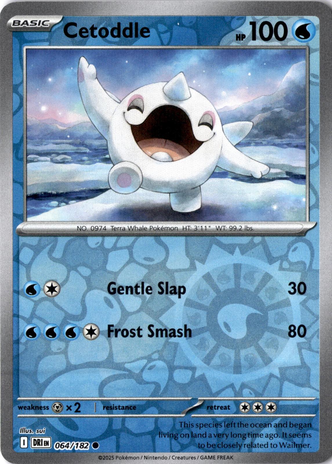 Cetoddle 064/182 Common Destined Rivals Pokemon Reverse Holo Near Mint