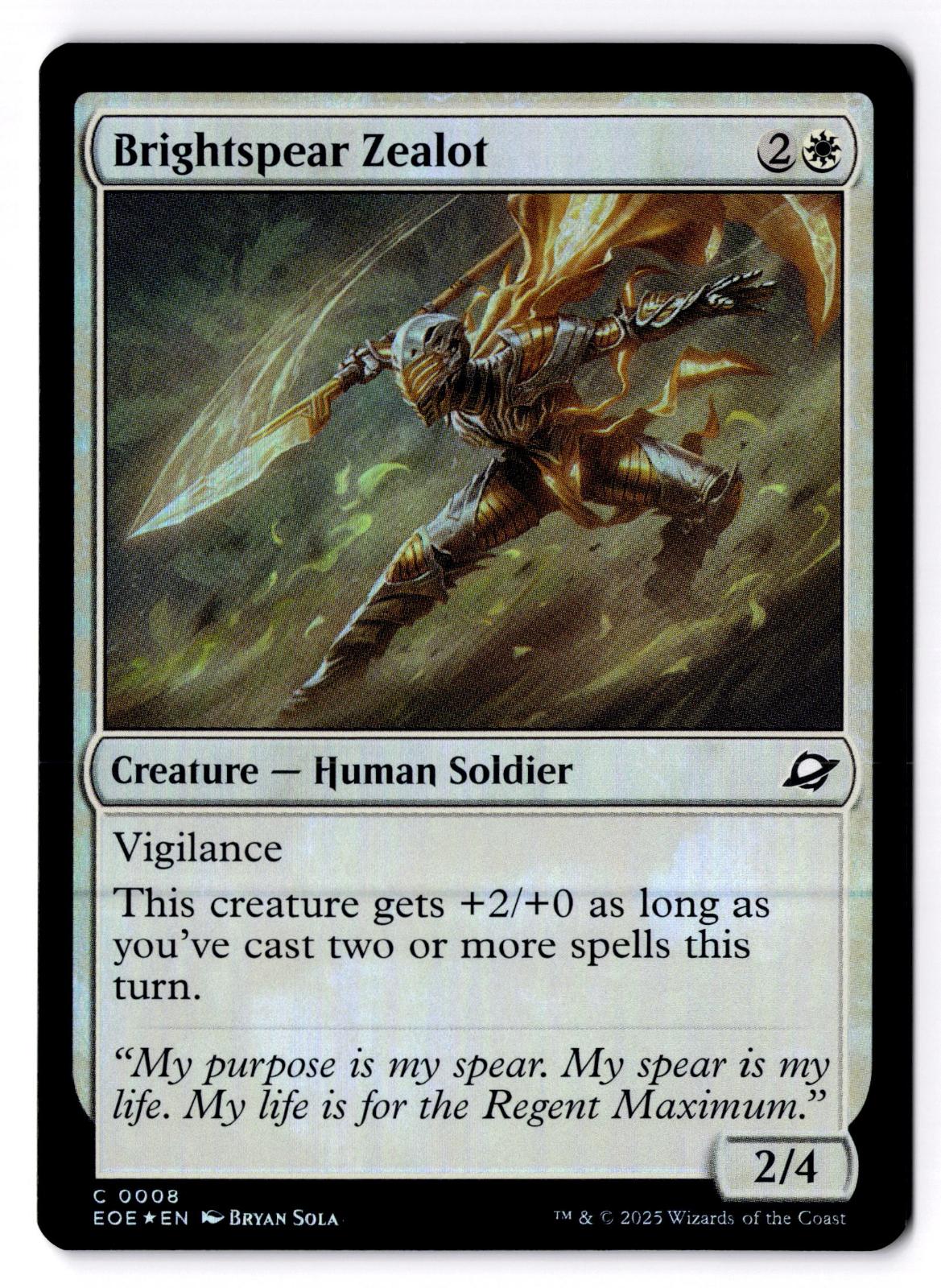 Brightspear Zealot 8 Common Edge of Eternities Magic: The Gathering Foil LP