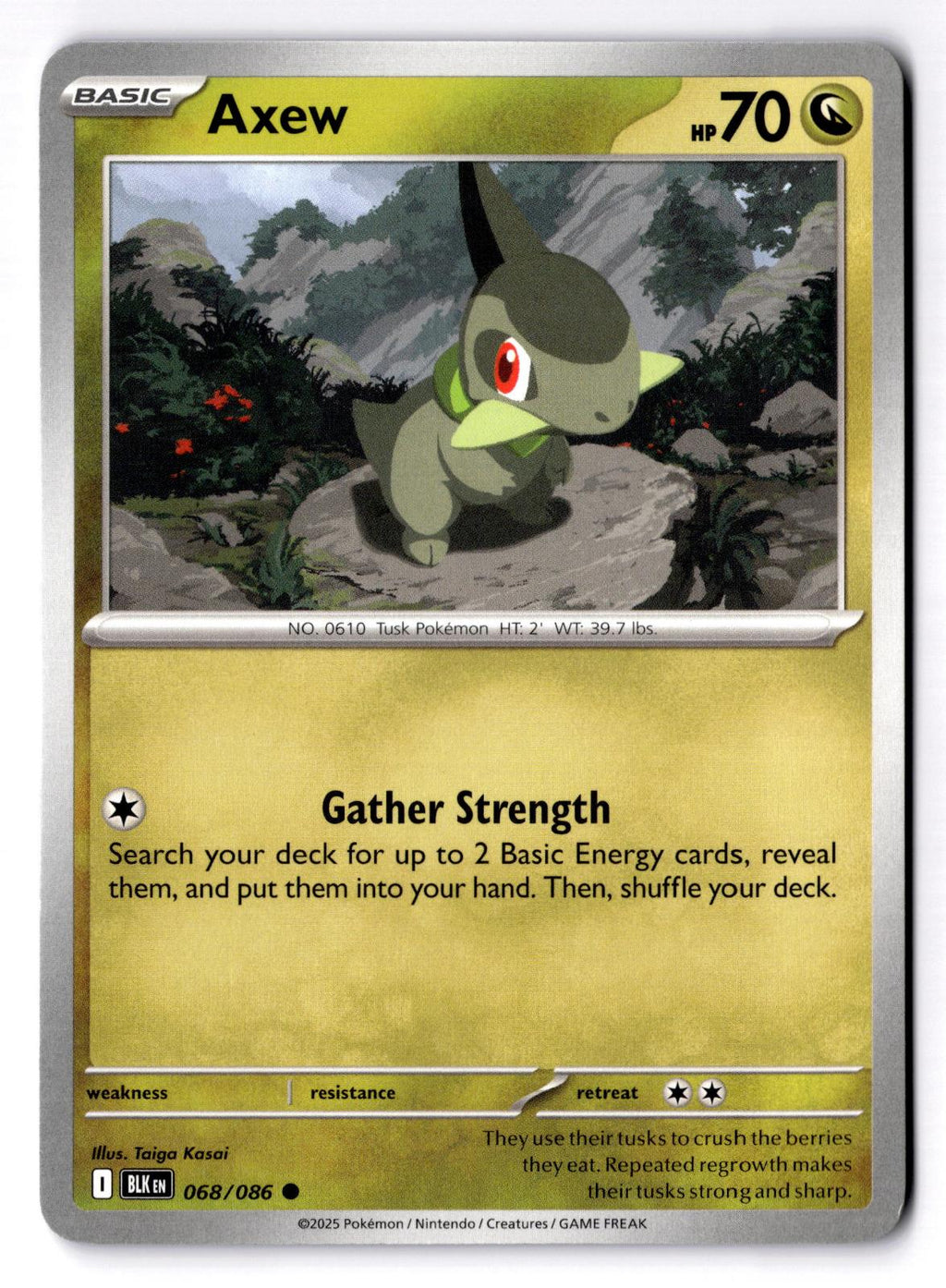 Axew 068/086 Common Black Bolt Pokemon Near Mint