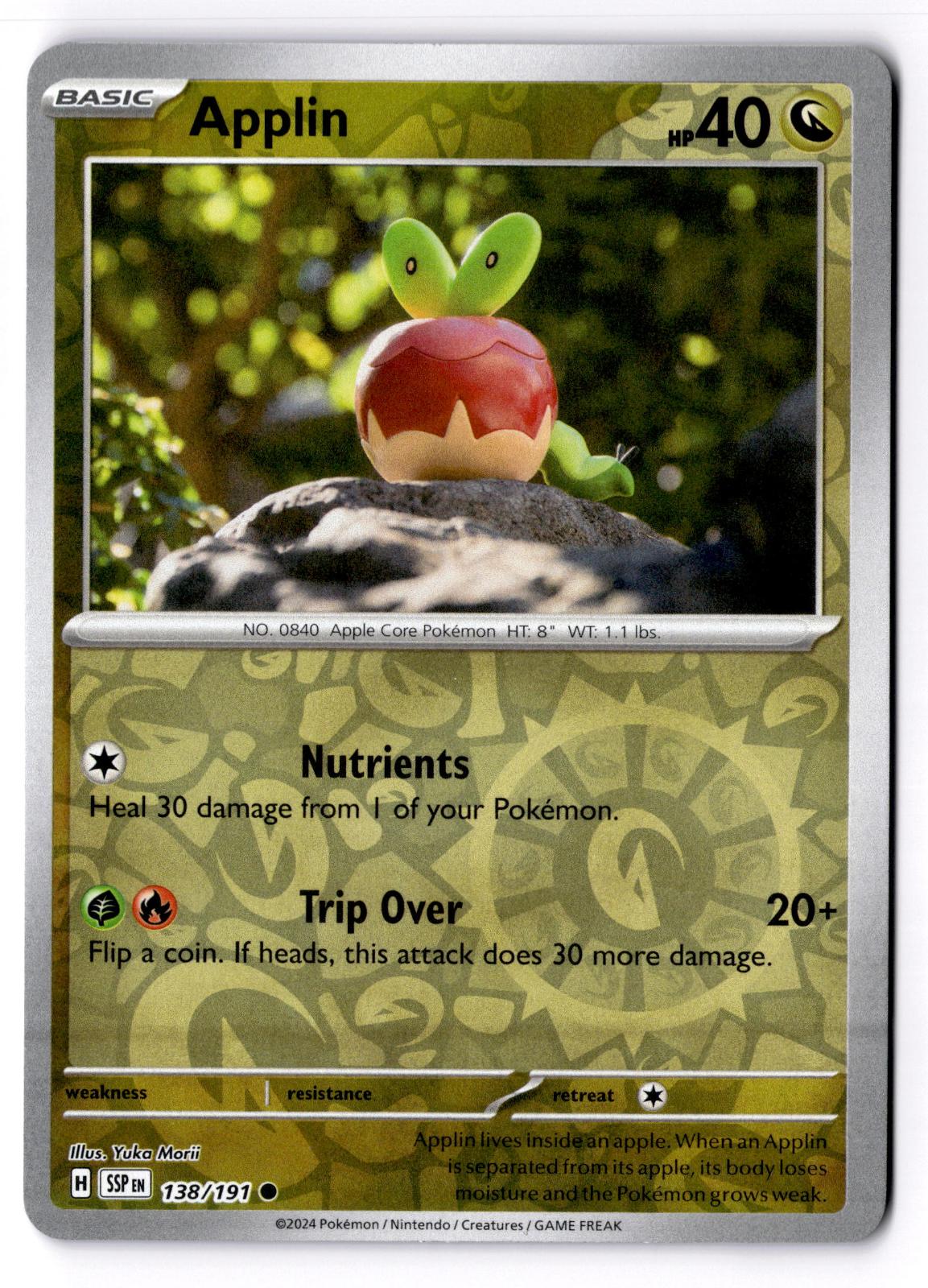 Applin 138/191 Common Surging Sparks Pokemon Reverse Holo Near Mint