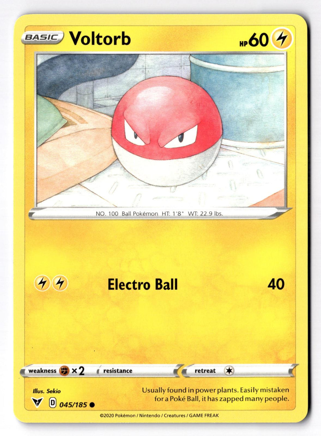 Voltorb 045/185 Common Vivid Voltage Pokemon Near Mint