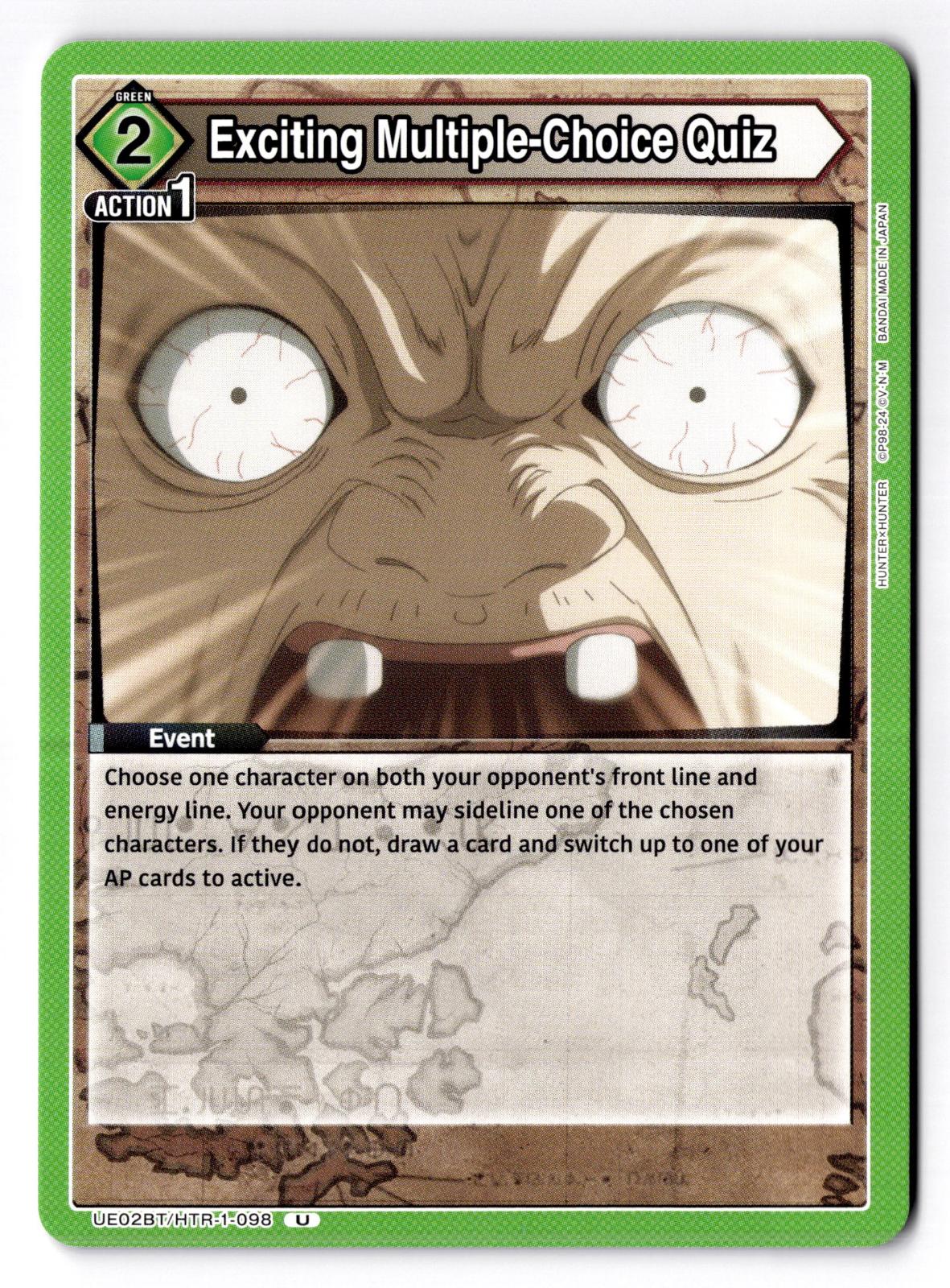 Exciting Multiple-Choice Quiz UE02BT/HTR-1-098 UE02BT: HUNTER X HUNTER NM