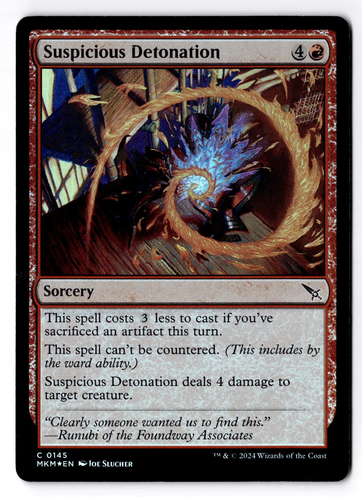 Suspicious Detonation 145 Murders at Karlov Manor Magic: The Gathering Foil LP