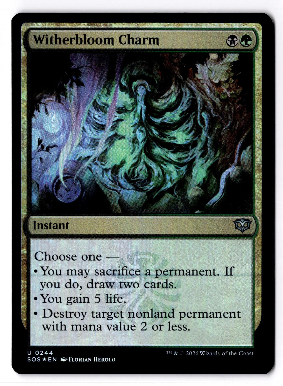 Witherbloom Charm 244 Secrets of Strixhaven Magic: The Gathering Foil LP