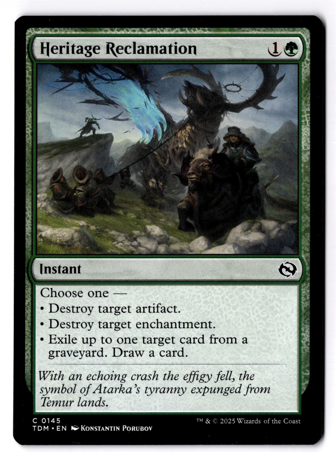 Heritage Reclamation 145 Common Tarkir: Dragonstorm Magic: The Gathering LP
