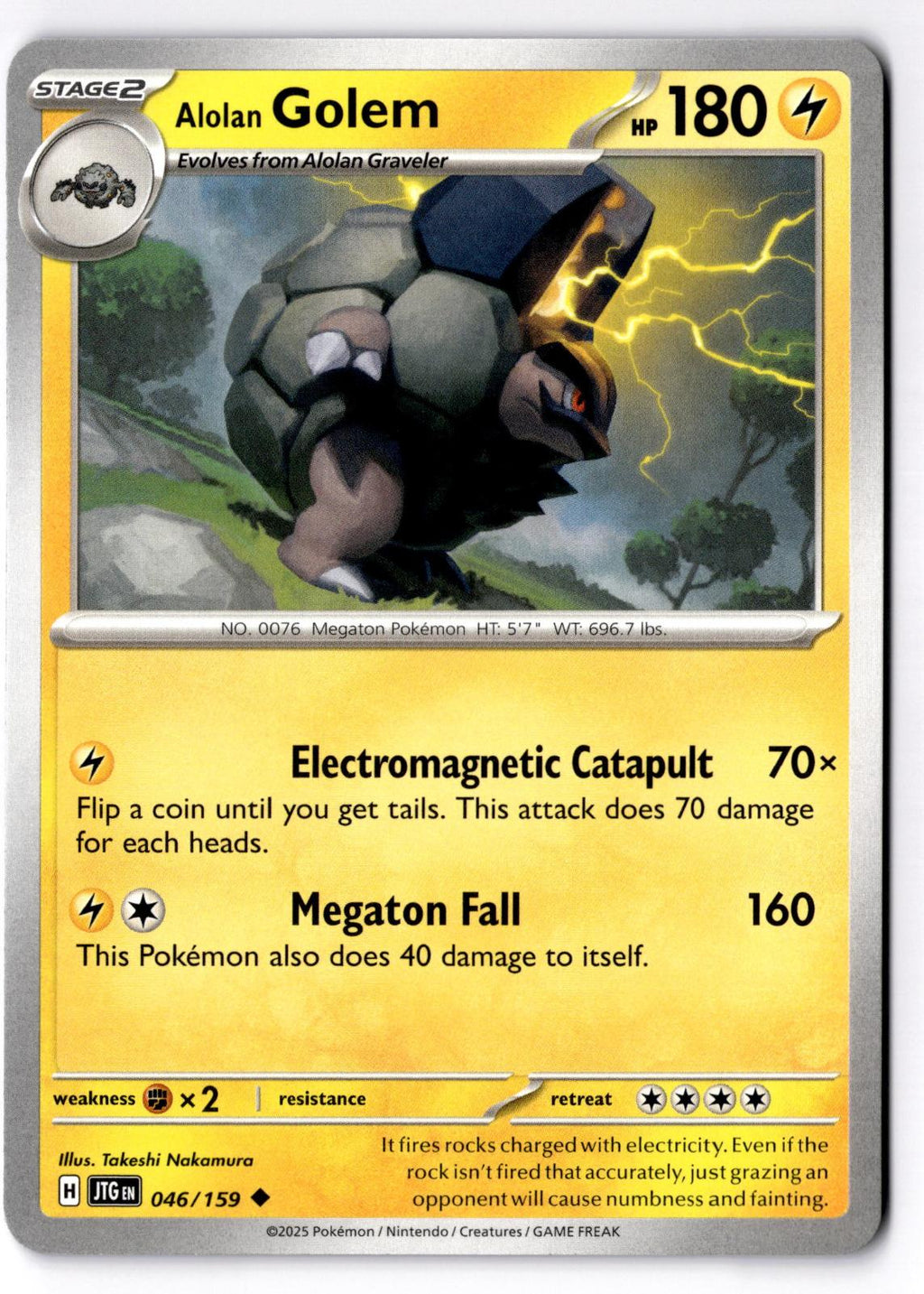 Alolan Golem 046/159 Uncommon Journey Together Pokemon Near Mint