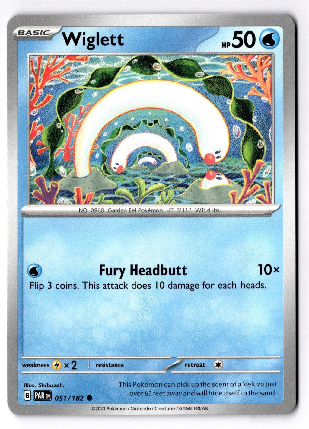 Wiglett 051/182 Common Paradox Rift Pokemon Near Mint