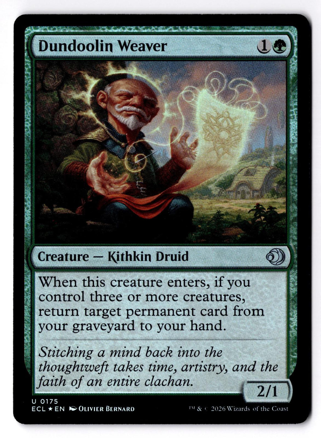 Dundoolin Weaver 175 Uncommon Lorwyn Eclipsed Magic: The Gathering Foil LP