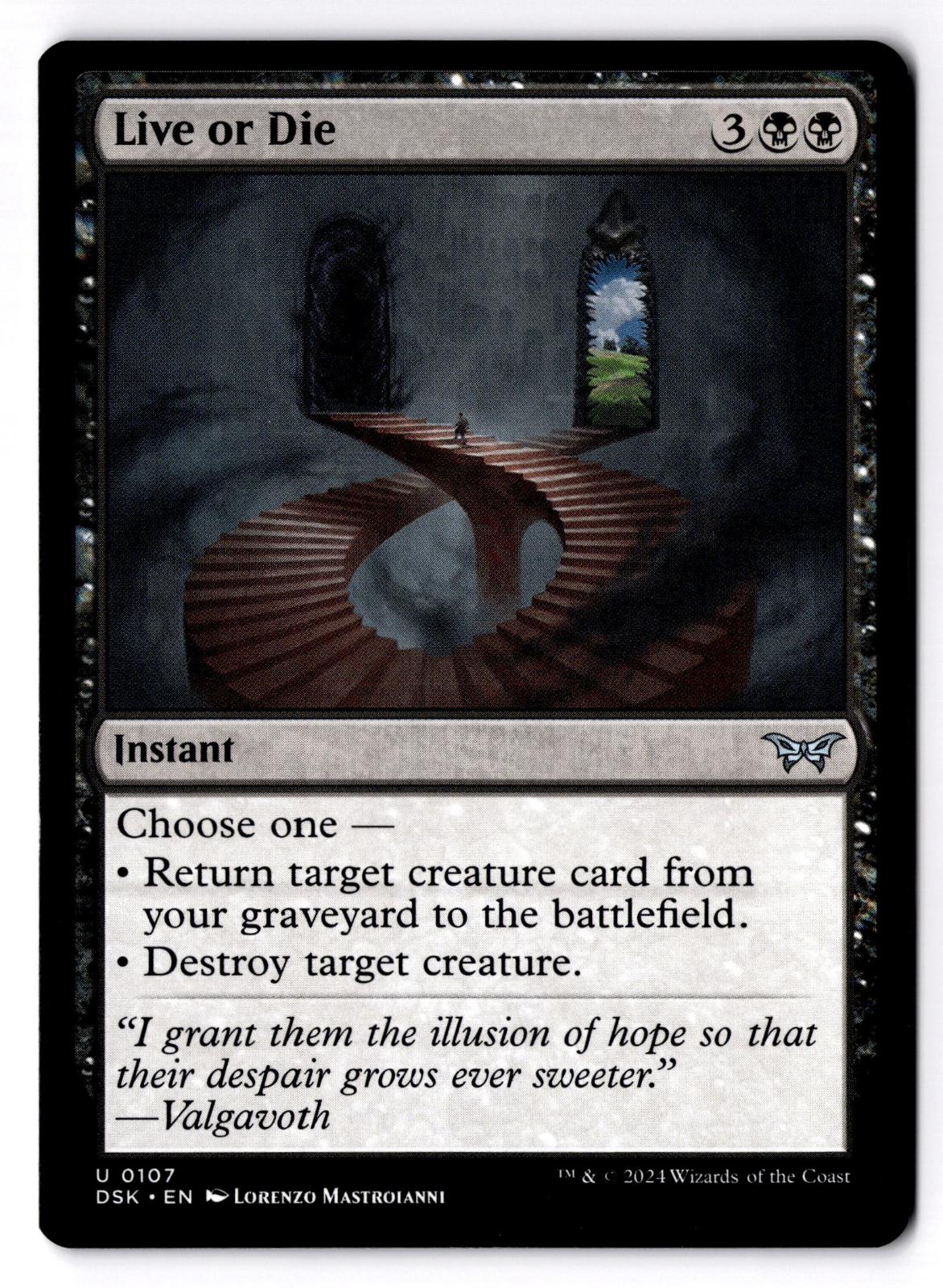 Live or Die 107 Uncommon Duskmourn: House of Horror Magic: The Gathering LP