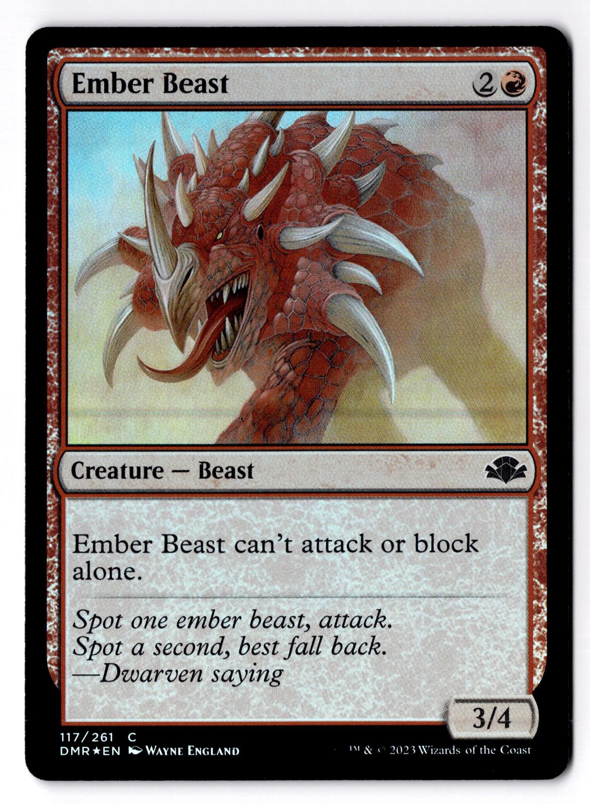 Ember Beast 117 Common Dominaria Remastered Magic: The Gathering Foil LP