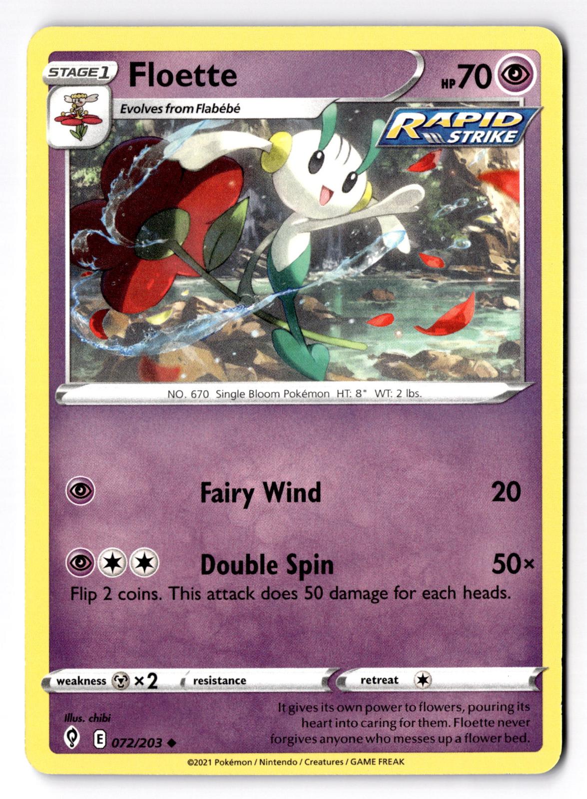 Floette 072/203 Uncommon Evolving Skies Pokemon Near Mint