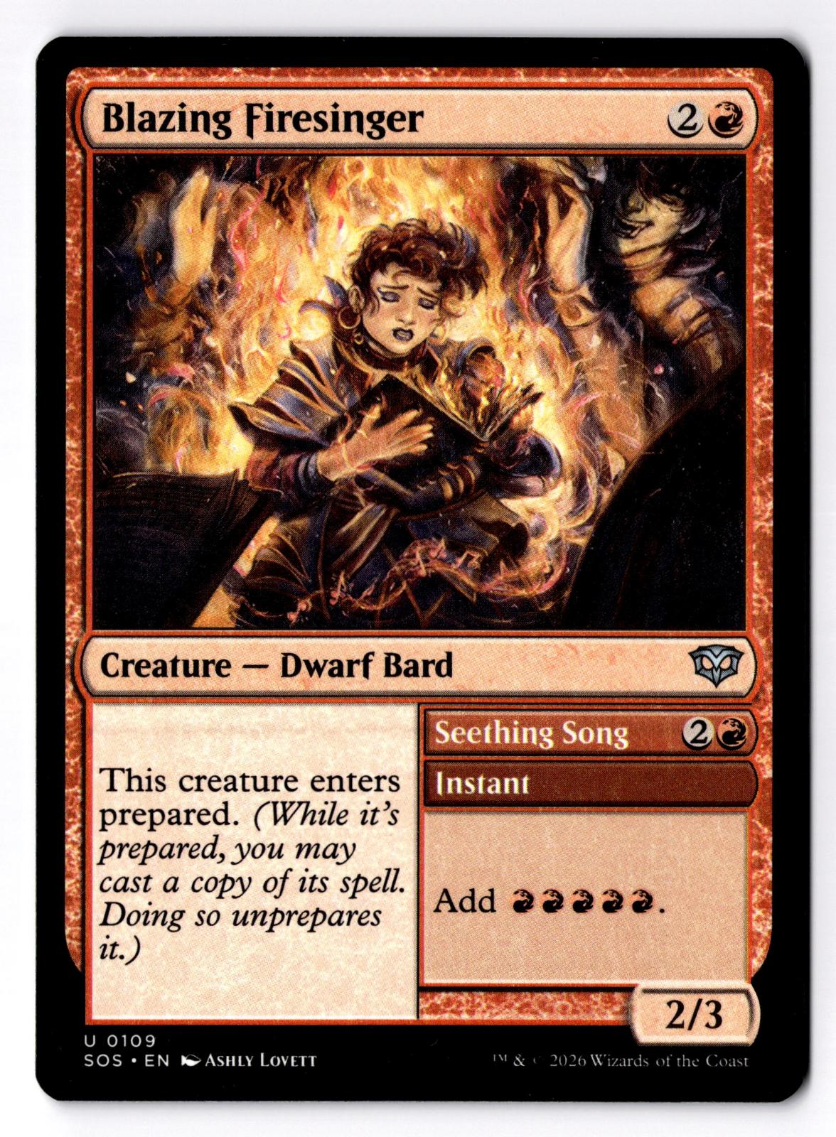 Blazing Firesinger 109 Uncommon Secrets of Strixhaven Magic: The Gathering LP