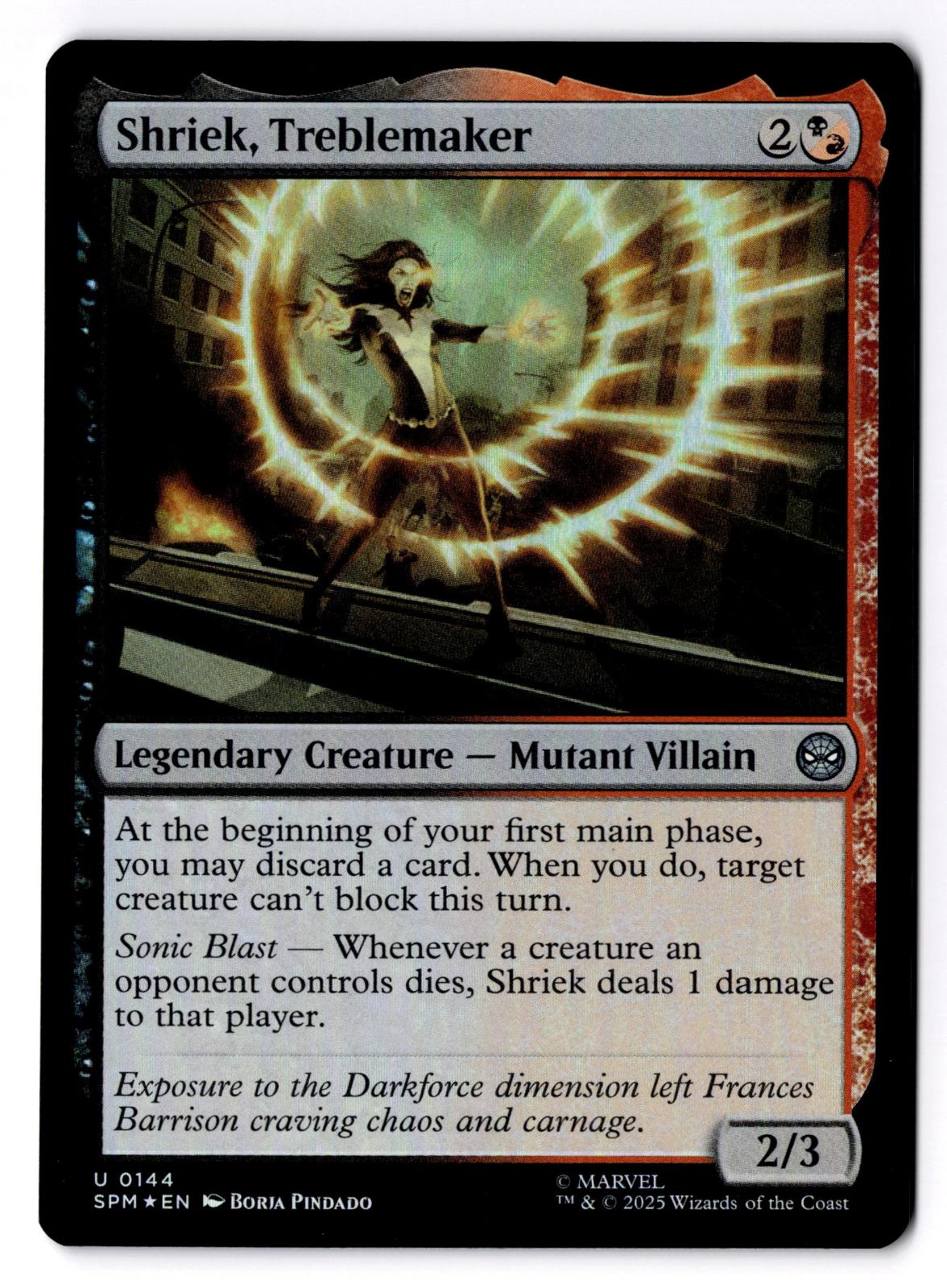Shriek, Treblemaker 144 Marvel's Spider-Man Magic: The Gathering Foil LP