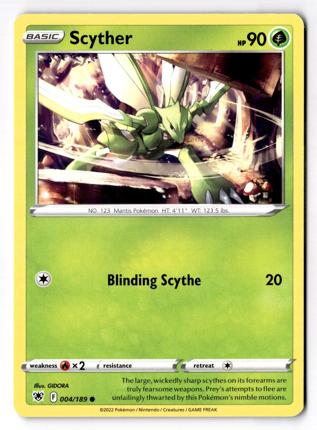 Scyther 004/189 Common Astral Radiance Pokemon Near Mint