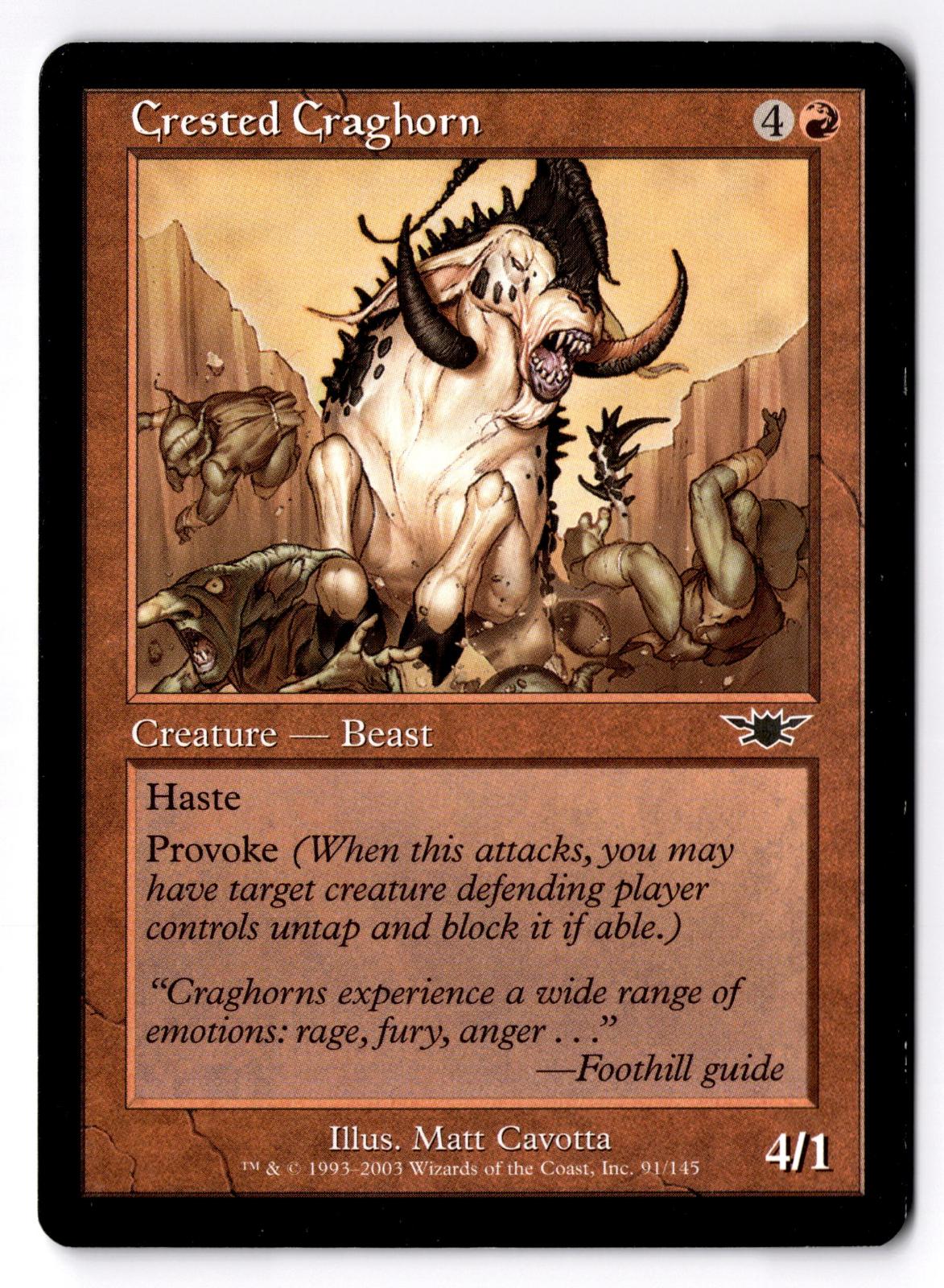Crested Craghorn 91 Common Legions Magic: The Gathering Moderately Played