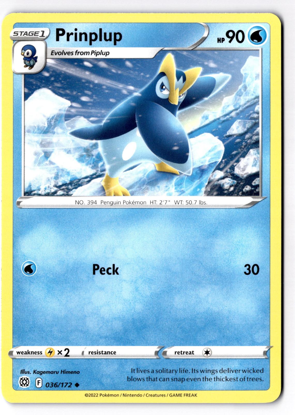 Prinplup 036/172 Uncommon Brilliant Stars Pokemon Near Mint