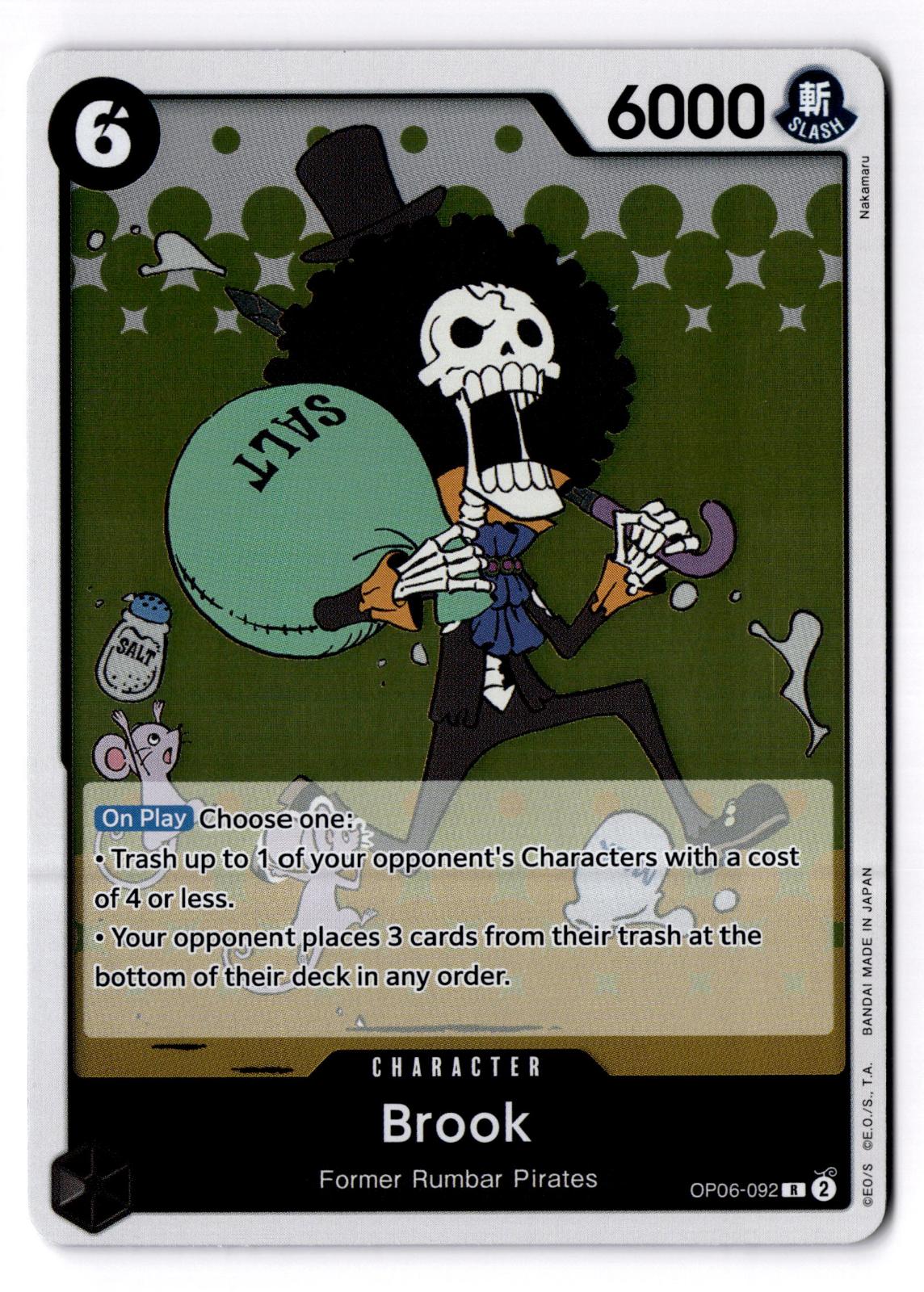 Brook OP06-092 Rare Wings of the Captain One Piece Foil Near Mint