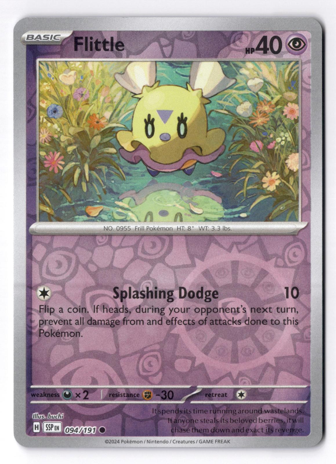 Flittle 094/191 Common Surging Sparks Pokemon Reverse Holo Near Mint