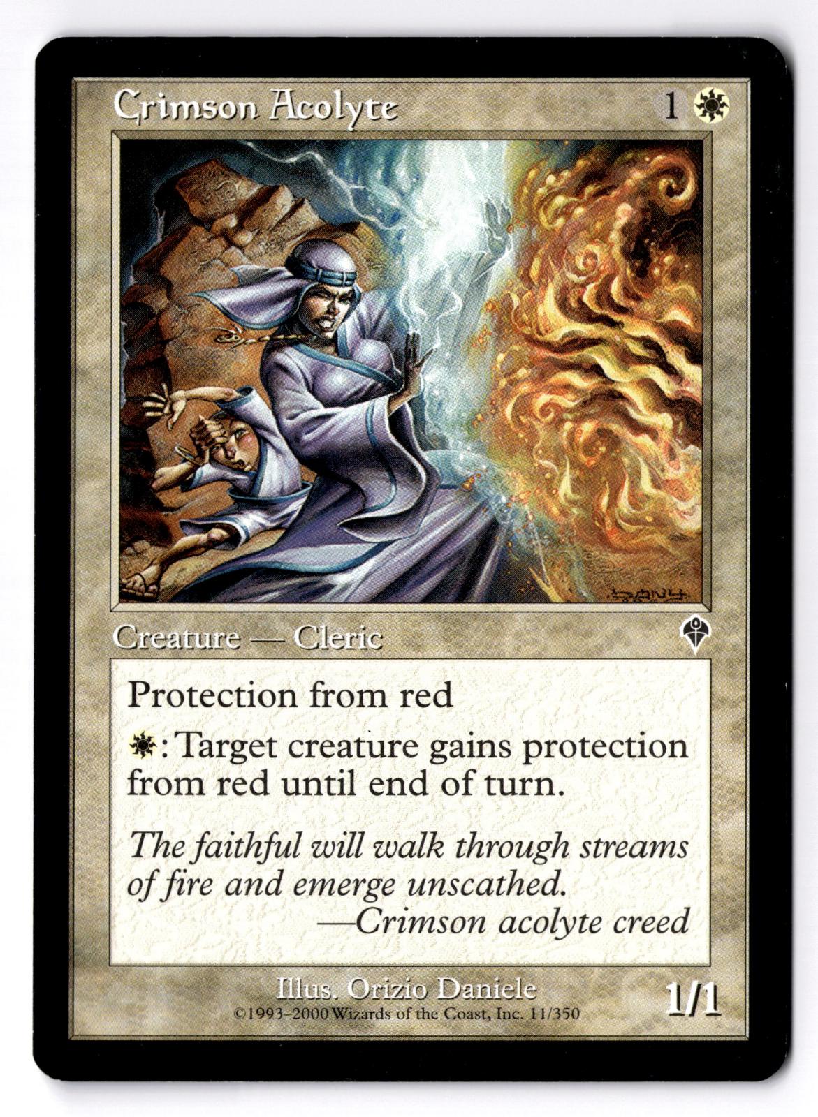 Crimson Acolyte 11 Common Invasion Magic: The Gathering Moderately Played