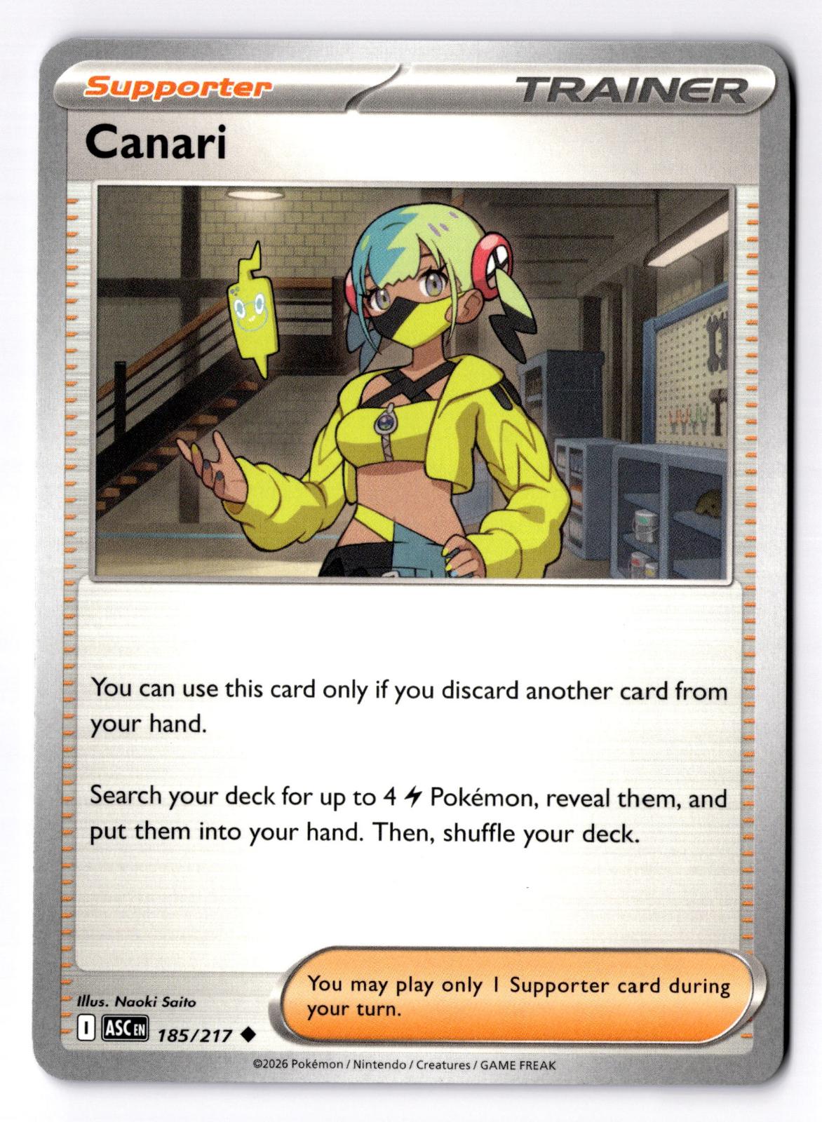 Canari 185/217 Uncommon Ascended Heroes Pokemon Near Mint