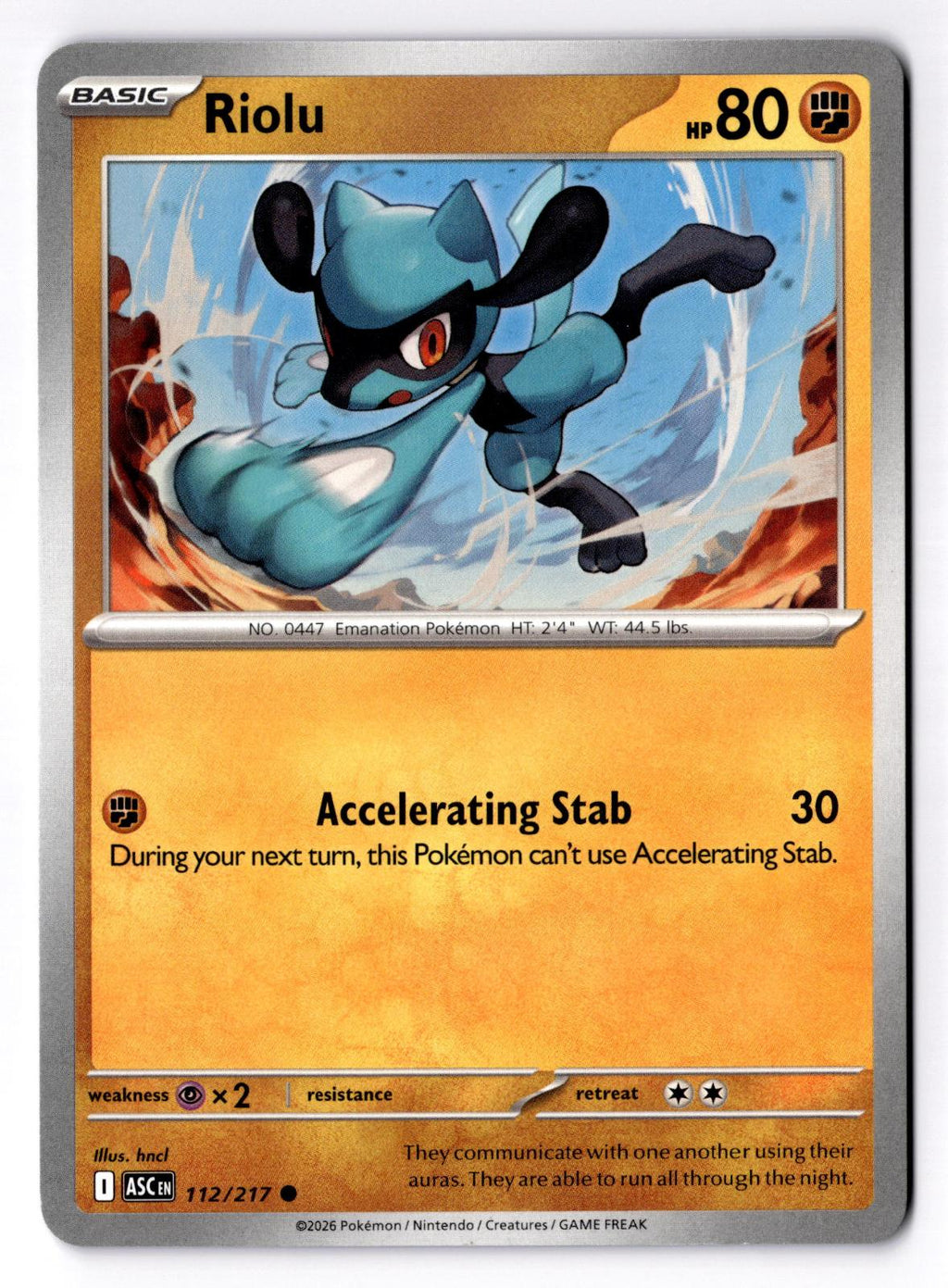 Riolu 112/217 Common Ascended Heroes Pokemon Near Mint