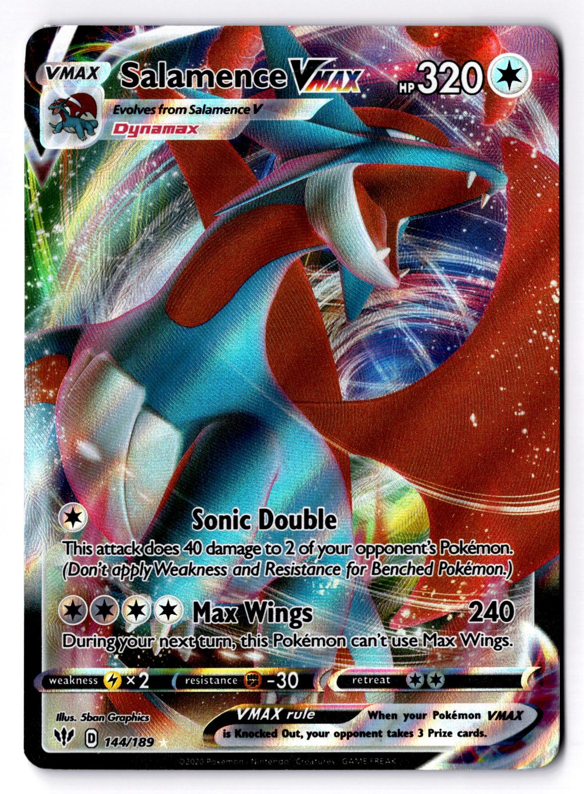 Salamence VMAX 144/189 Holo Ultra Rare Darkness Ablaze Pokemon Near Mint