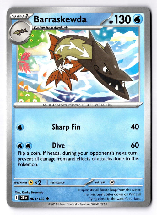 Barraskewda 063/182 Uncommon Destined Rivals Pokemon Near Mint