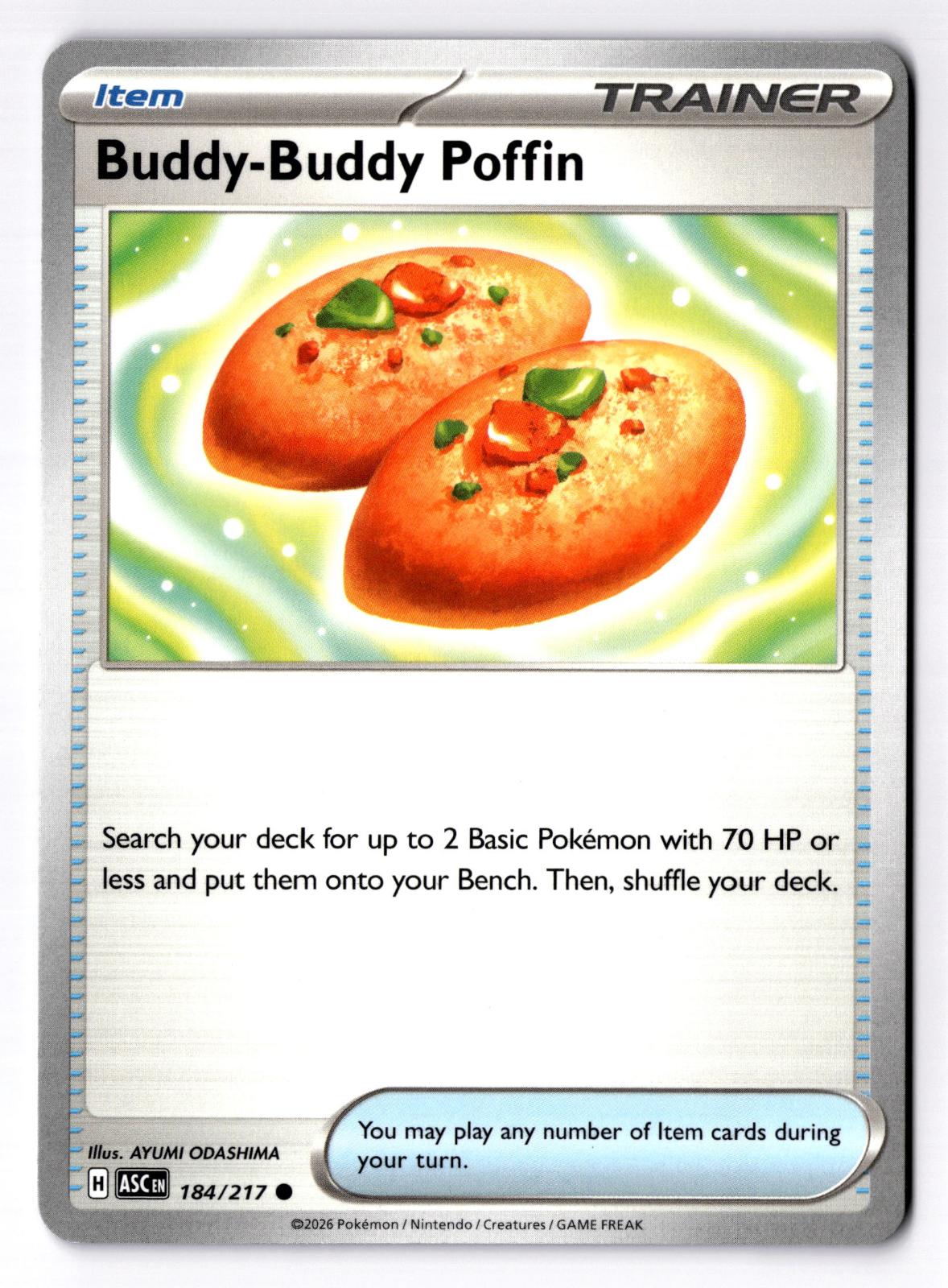 Buddy-Buddy Poffin 184/217 Common Ascended Heroes Pokemon Near Mint