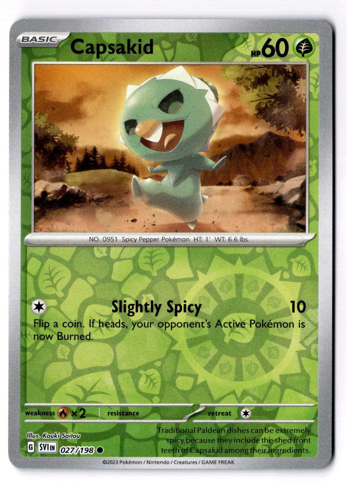 Capsakid 027/198 Common Scarlet & Violet Pokemon Reverse Holo Near Mint