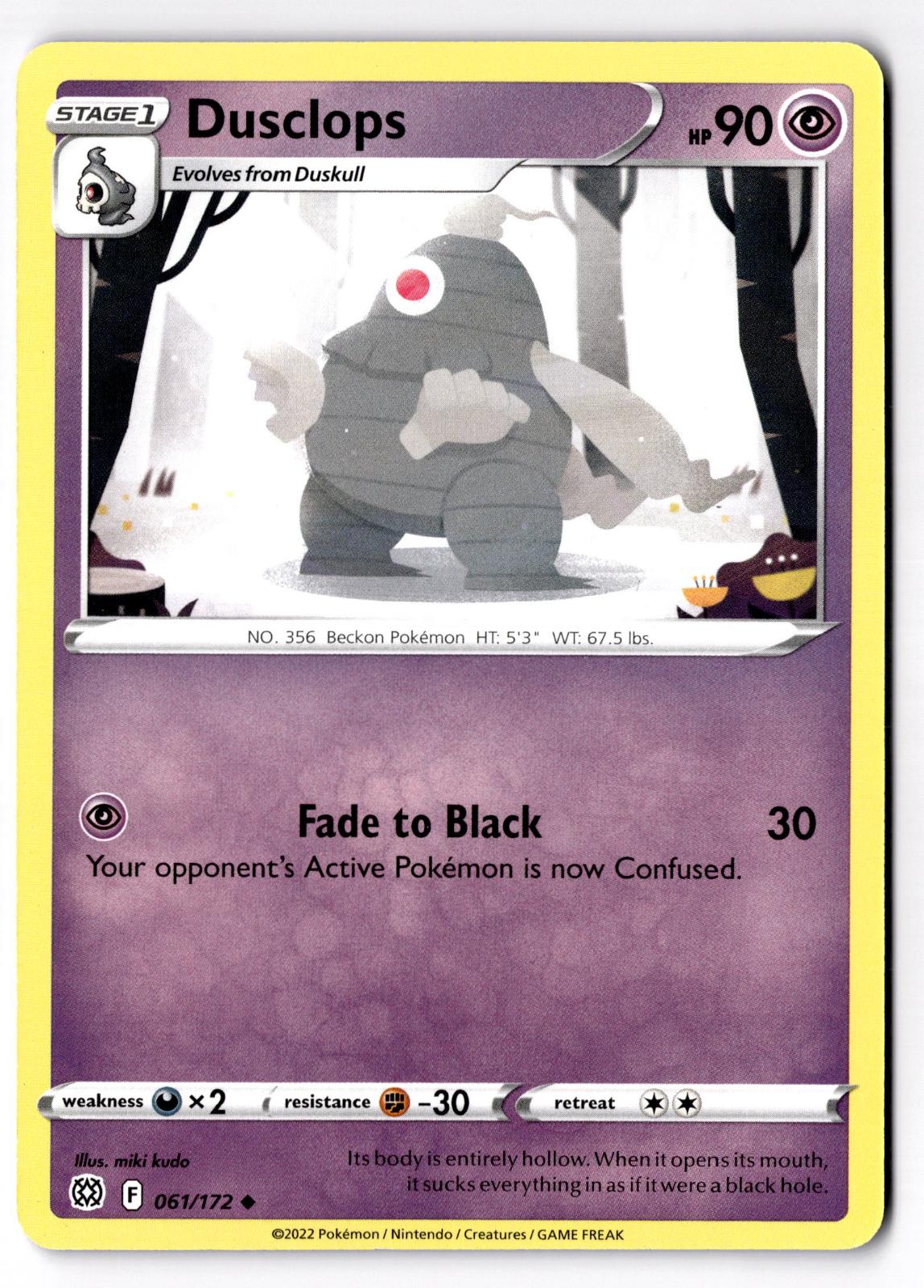 Dusclops 061/172 Uncommon Brilliant Stars Pokemon Near Mint