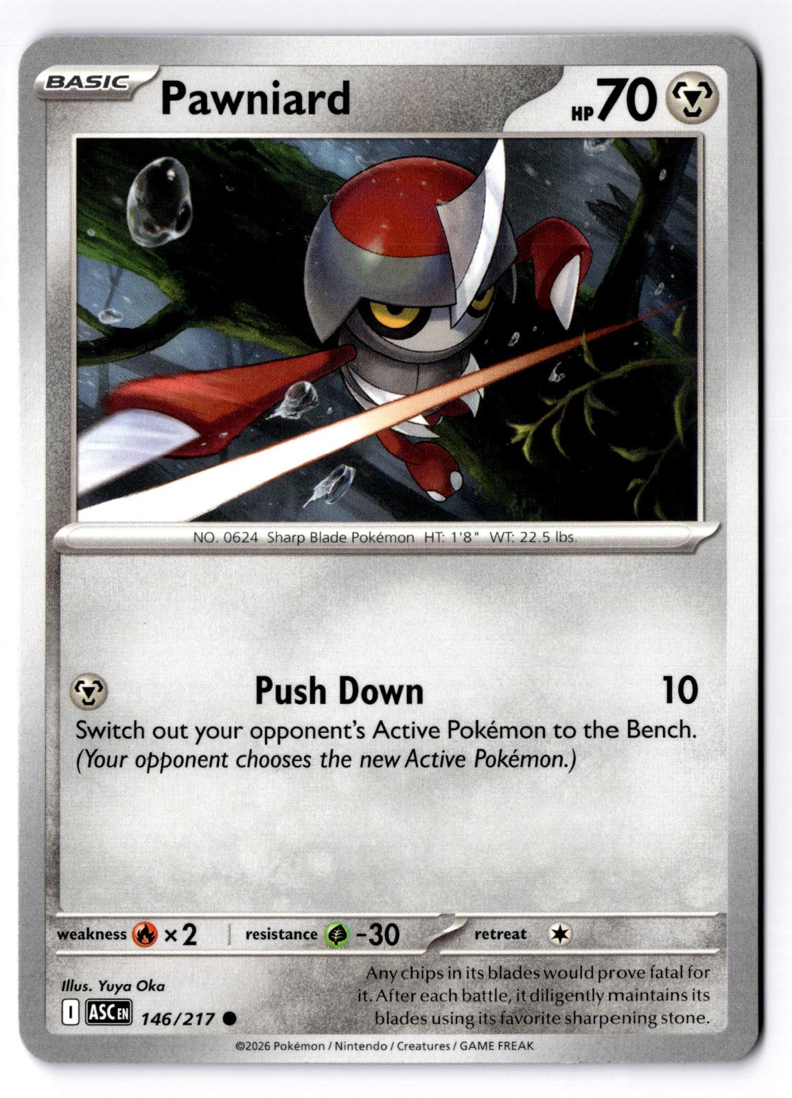Pawniard 146/217 Common Ascended Heroes Pokemon Near Mint