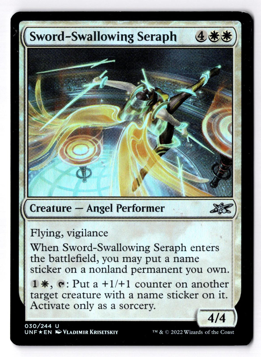 Sword-Swallowing Seraph 30 Uncommon Unfinity Magic: The Gathering Foil LP